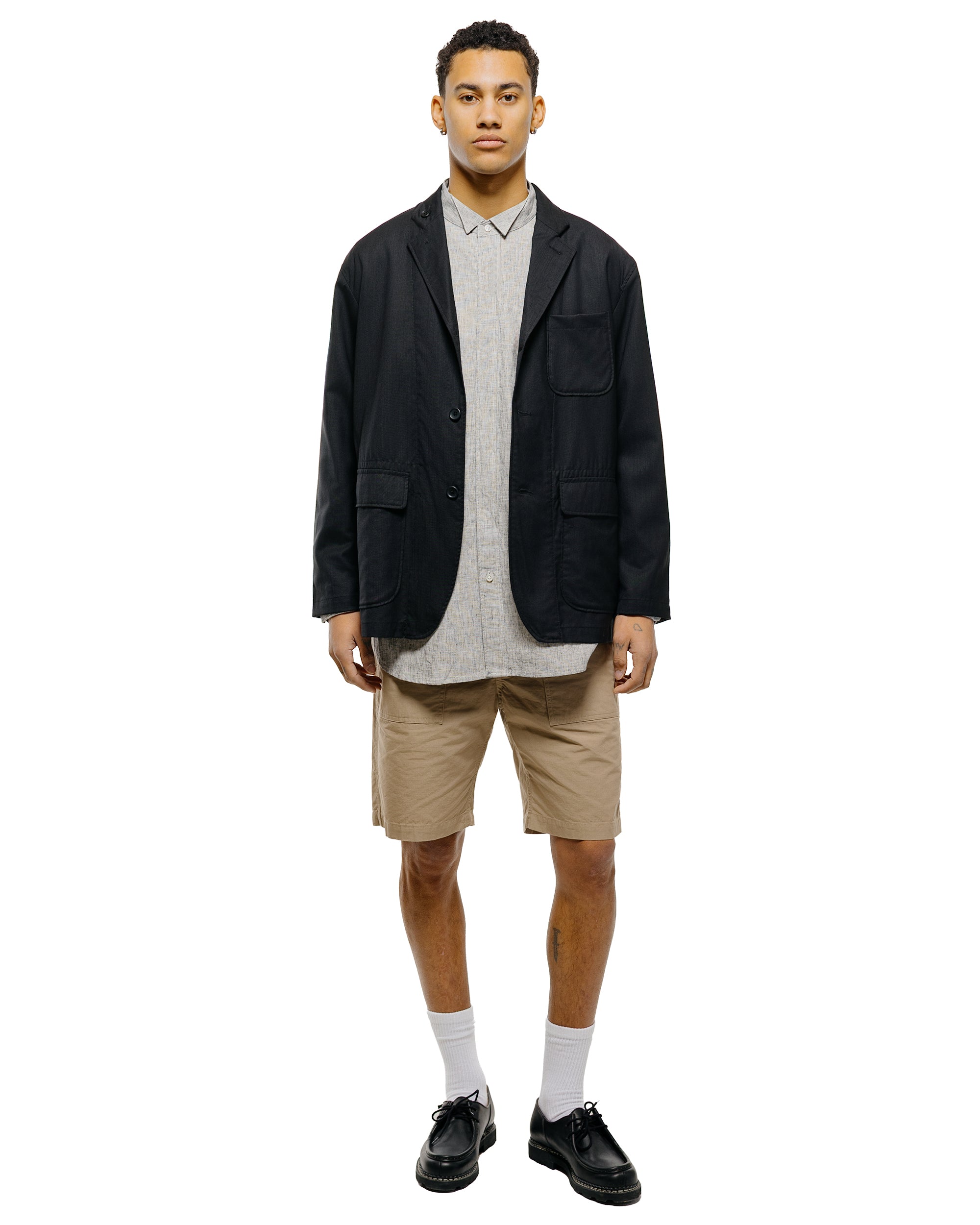 Engineered Garments Loiter Jacket ウール S Engineered Garments Loiter Jacket Black Tropical Wool