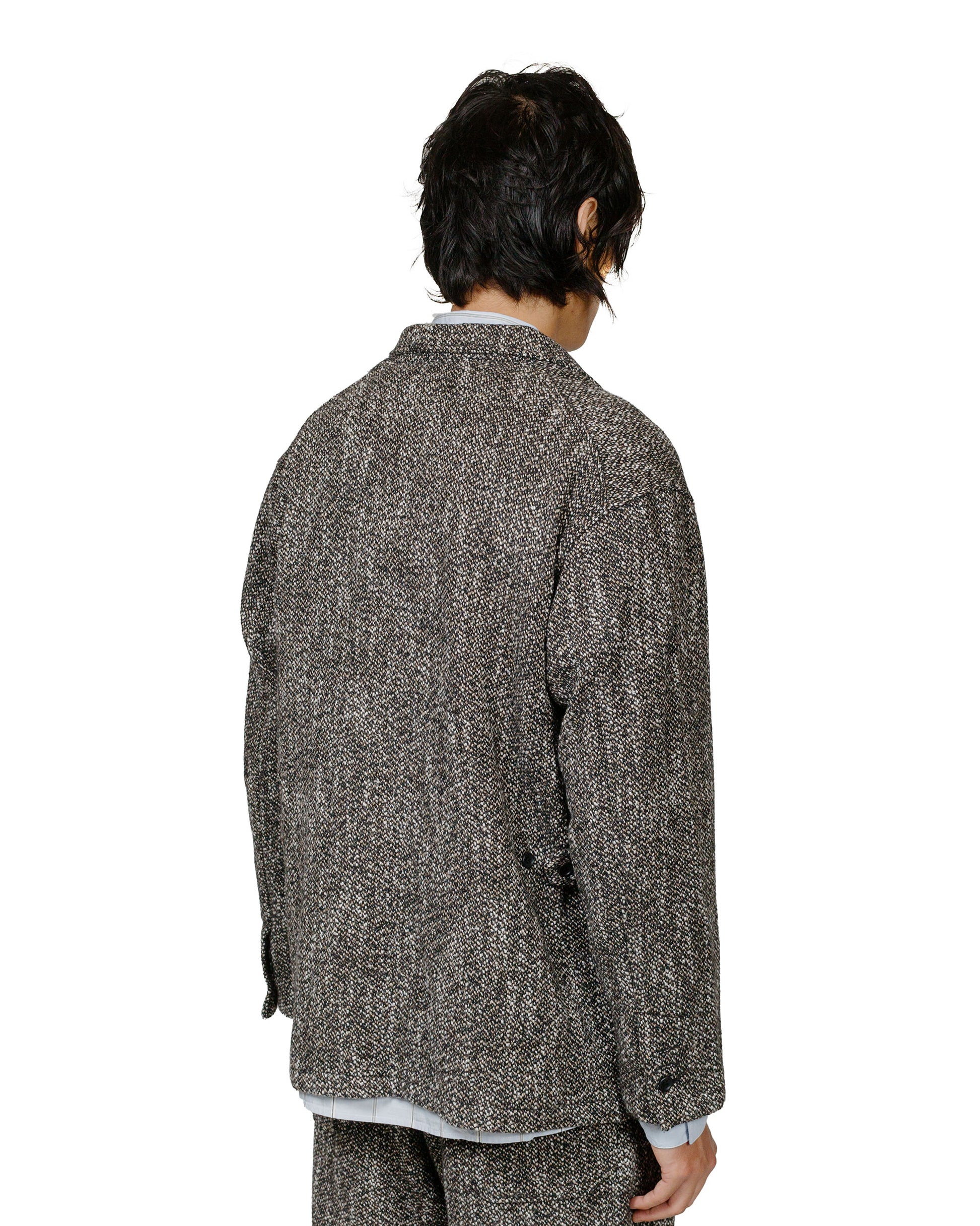 Engineered Garments Loiter Jacket Brown/Black Wool Homespun model back