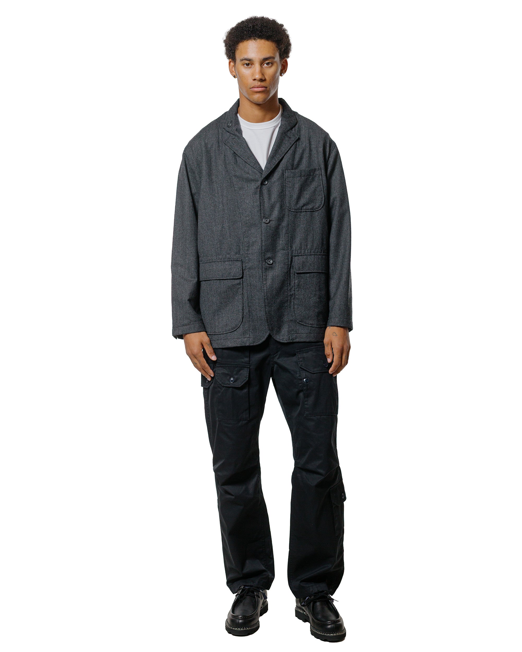 Engineered Garments Loiter Jacket Charcoal High Count Worsted Wool