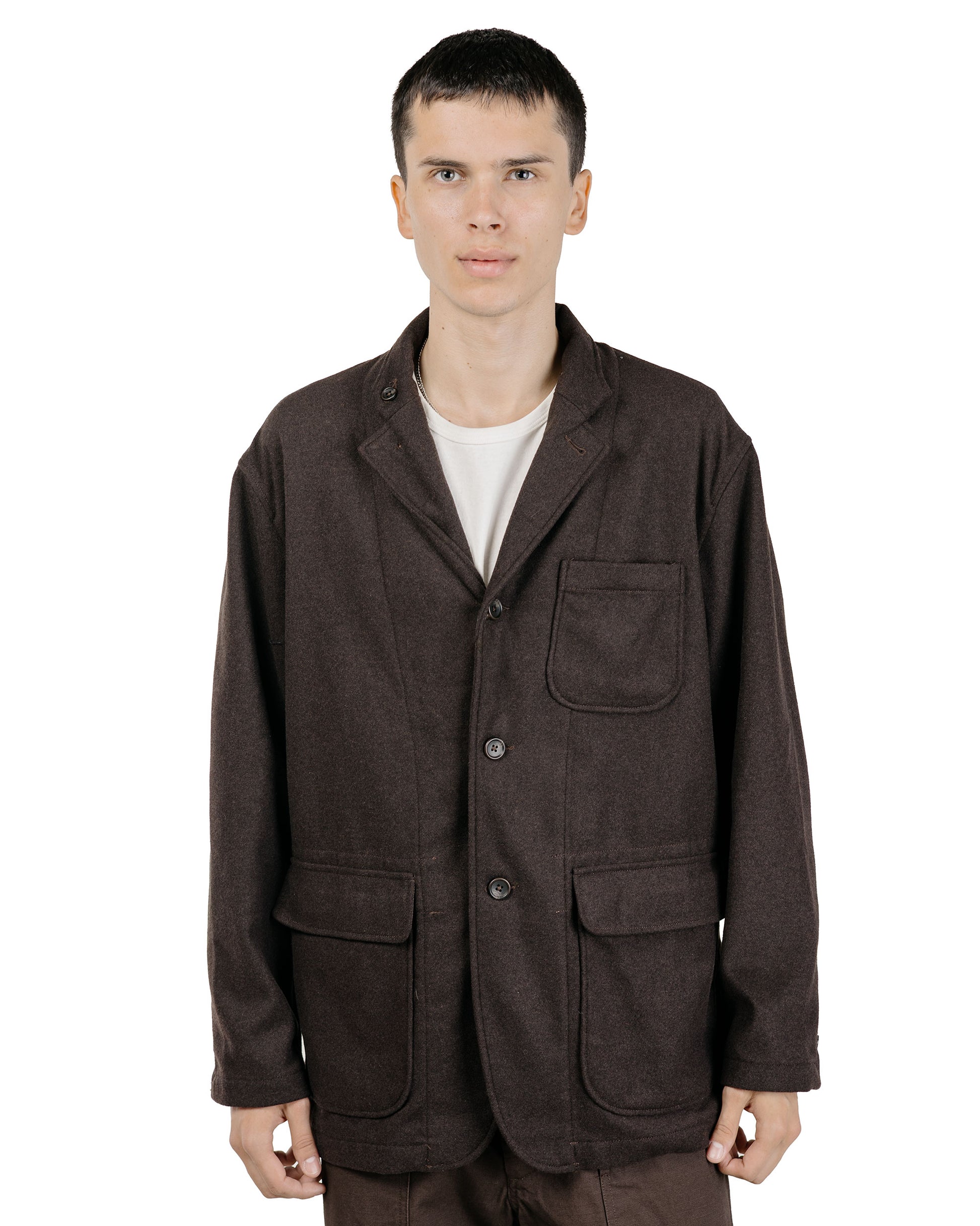 lost & found Engineered Garments Engineered Garments Loiter Jacket Dk.Brown Poly Wool Heavy Flannel