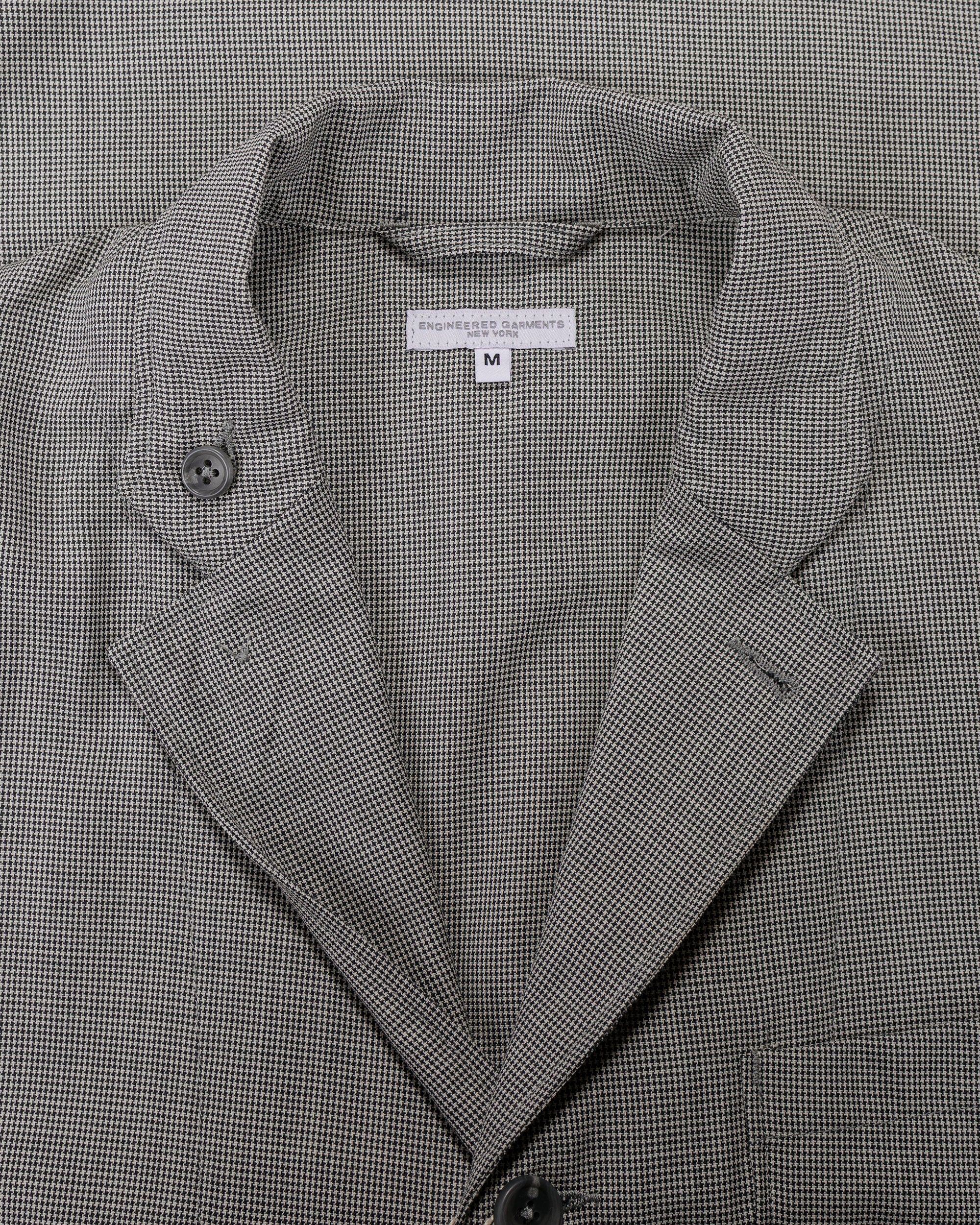 Engineered Garments Loiter Jacket Grey Micro Houndstooth Tropical Wool