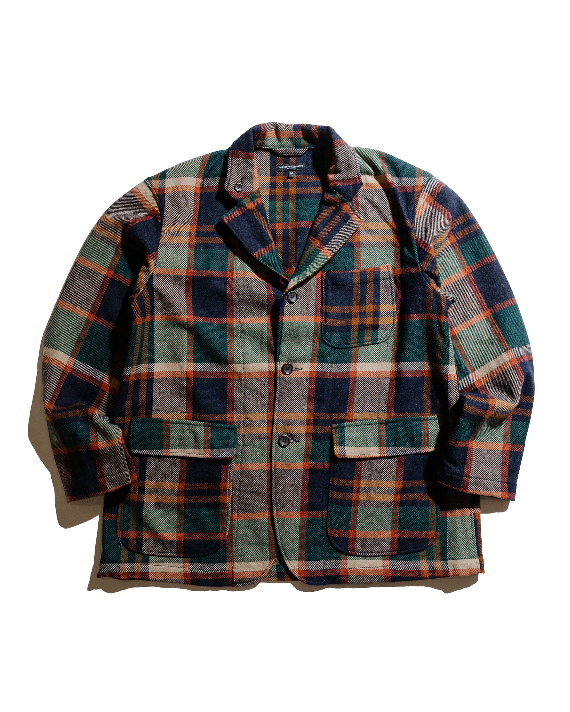 Engineered Garments Loiter Jacket Navy/Brown Heavy Wool Plaid