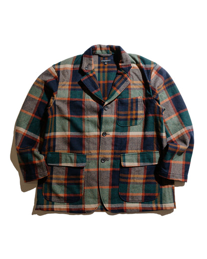 Engineered Garments Loiter Jacket Navy/Brown Heavy Wool Plaid