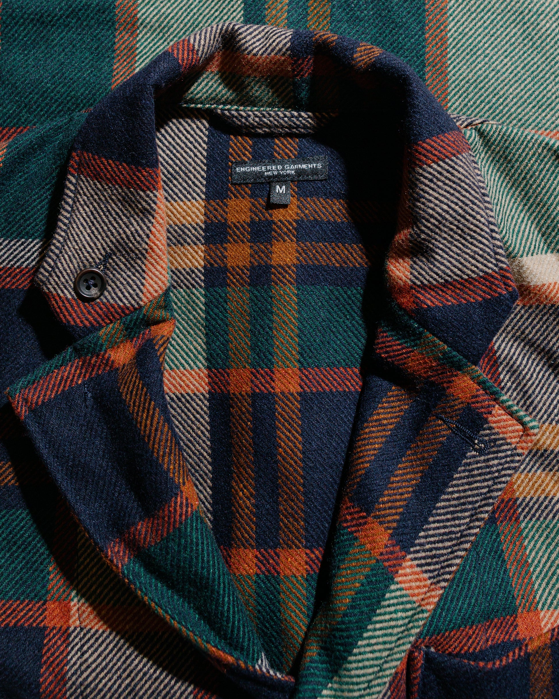 Engineered Garments Loiter Jacket Navy/Brown Heavy Wool Plaid