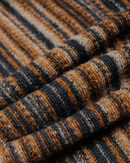 Engineered Garments Long Sleeve Hoody Brown Fair Isle Stripe Knit Sweater fabric