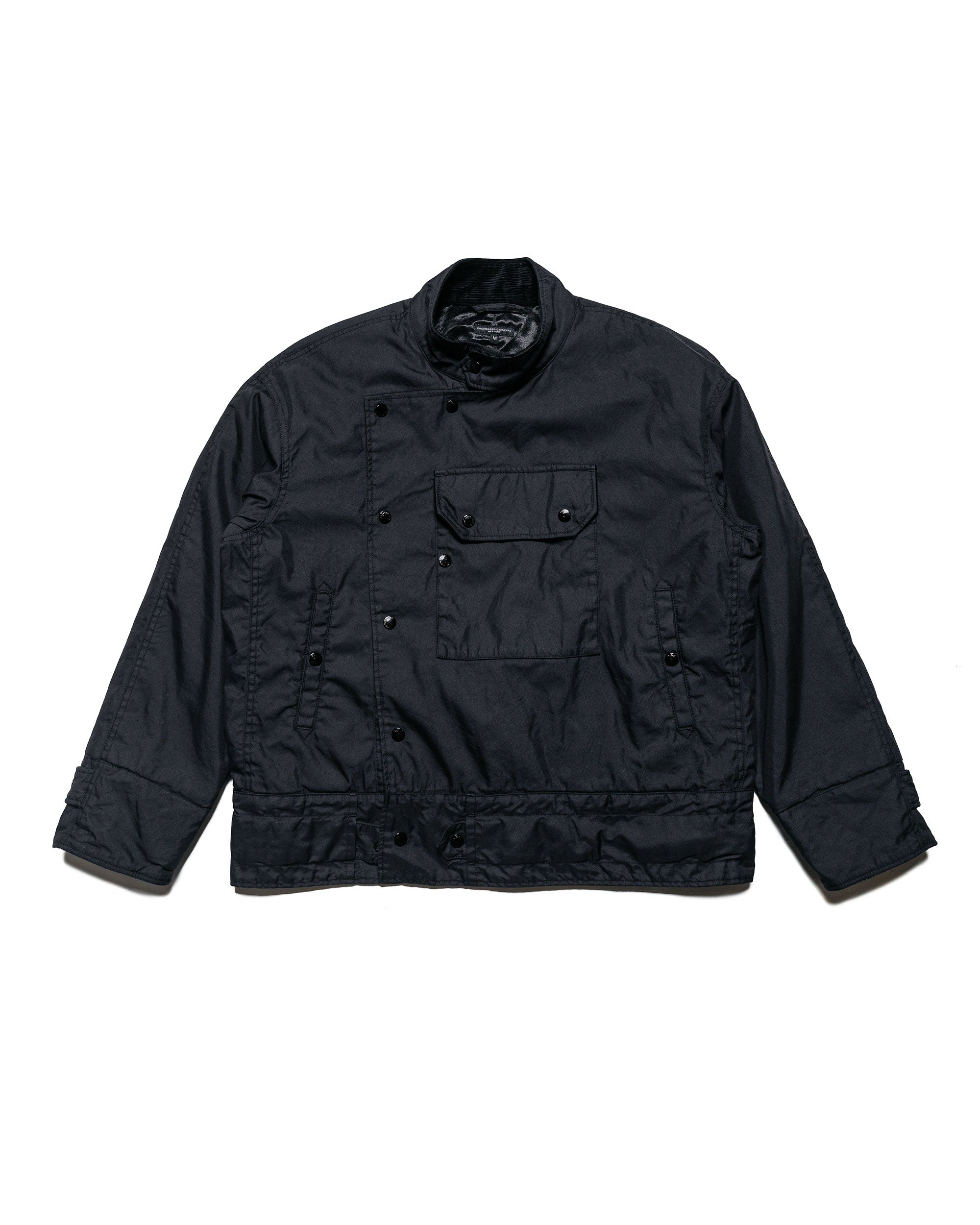 Engineered Garments Moto Jacket Black Nylon Cotton Twill