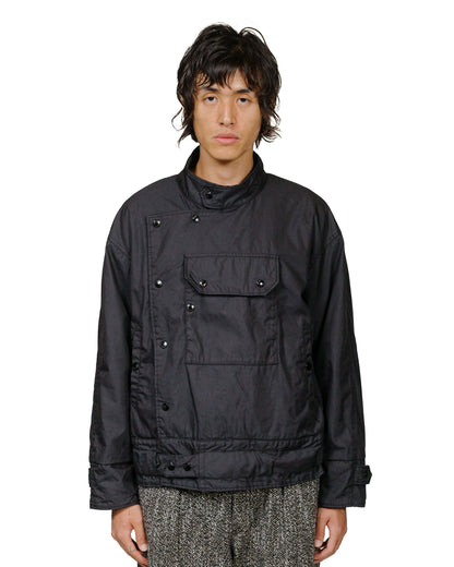 Engineered Garments Moto Jacket Black Nylon Cotton Twill model front