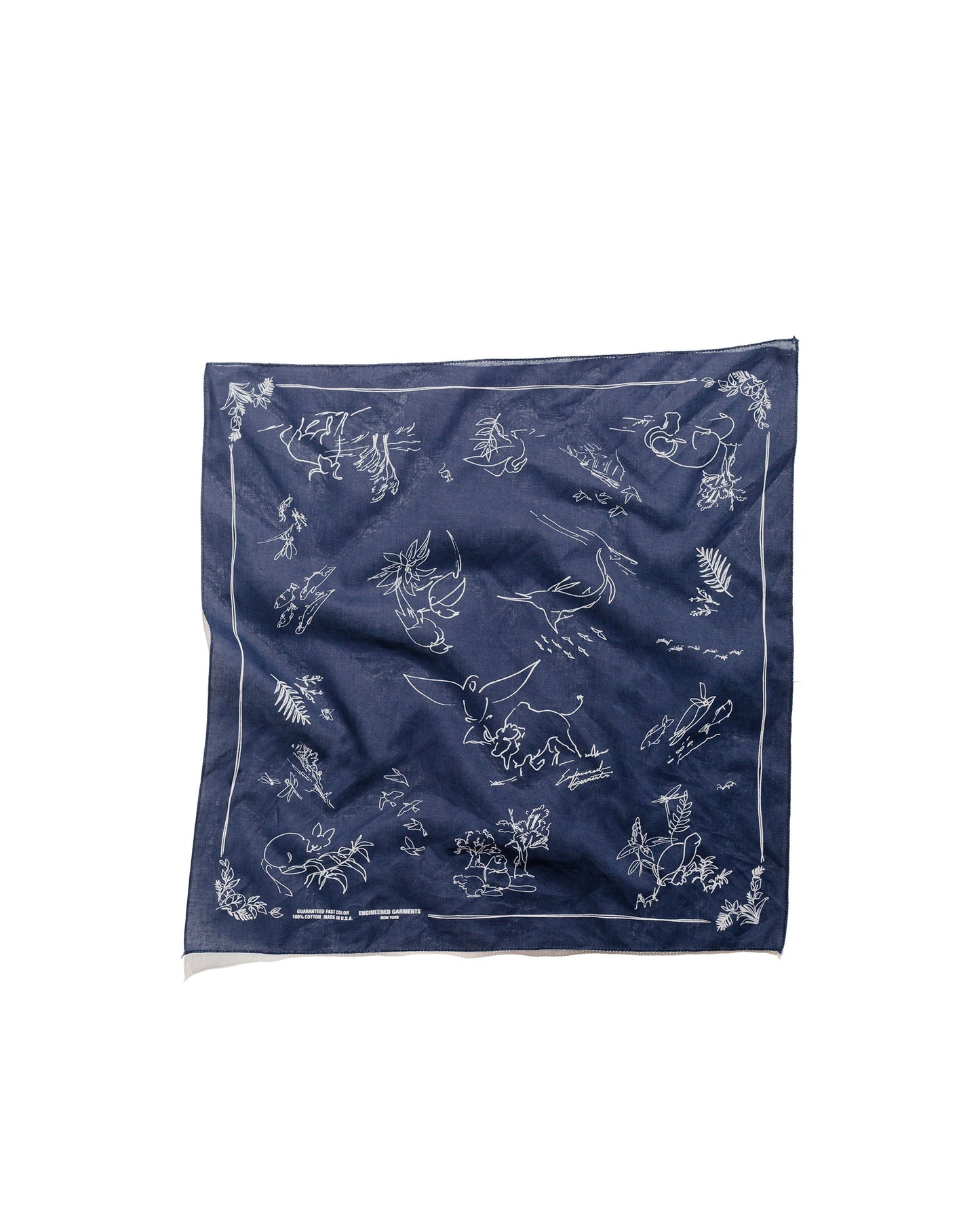 Engineered Garments Navy Animal Printed Bandana
