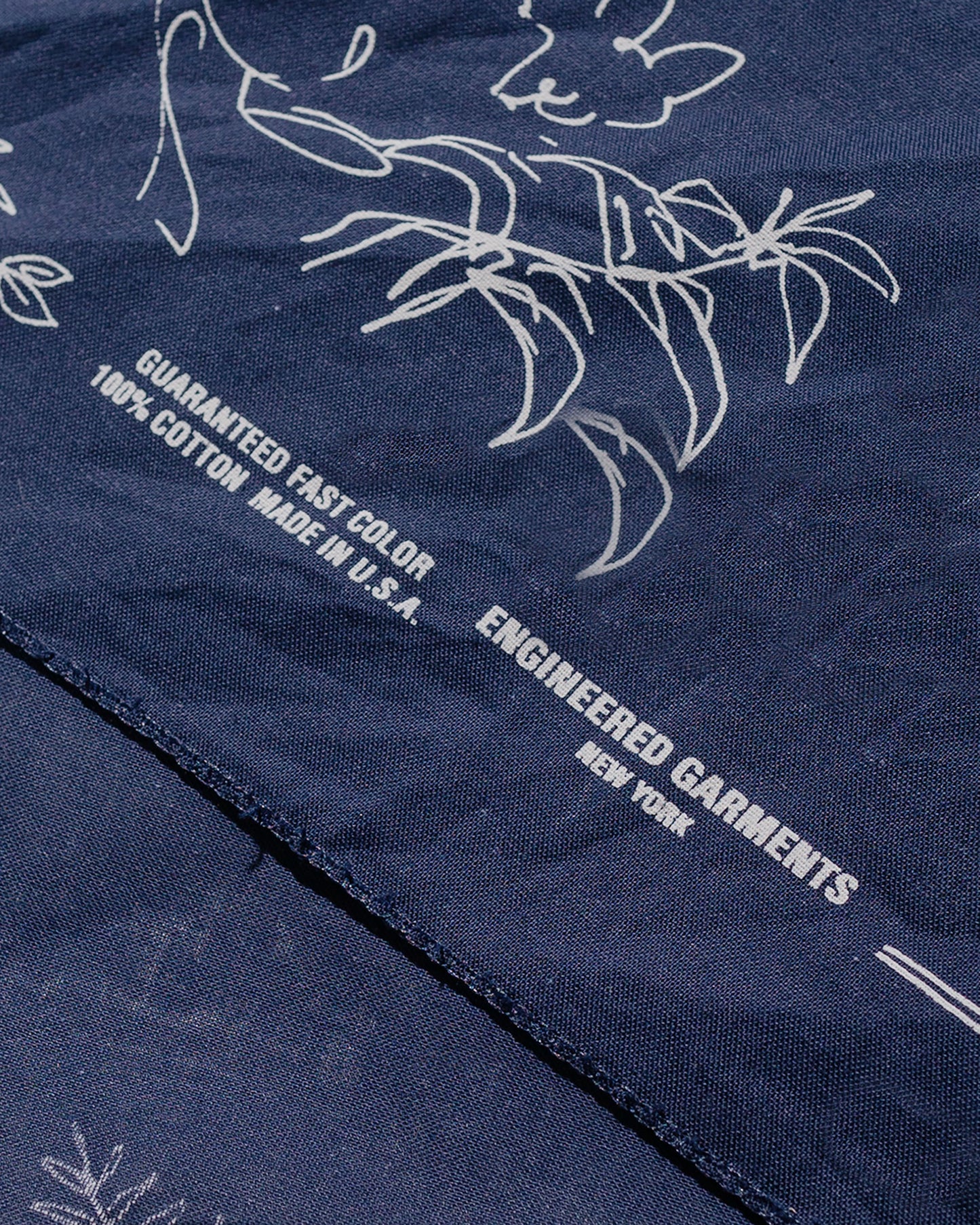 Engineered Garments Navy Animal Printed Bandana fabric