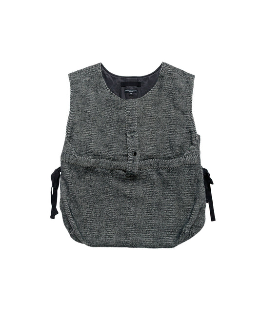 Engineered Garments Newsboy Vest Black Wool Shaggy Twill