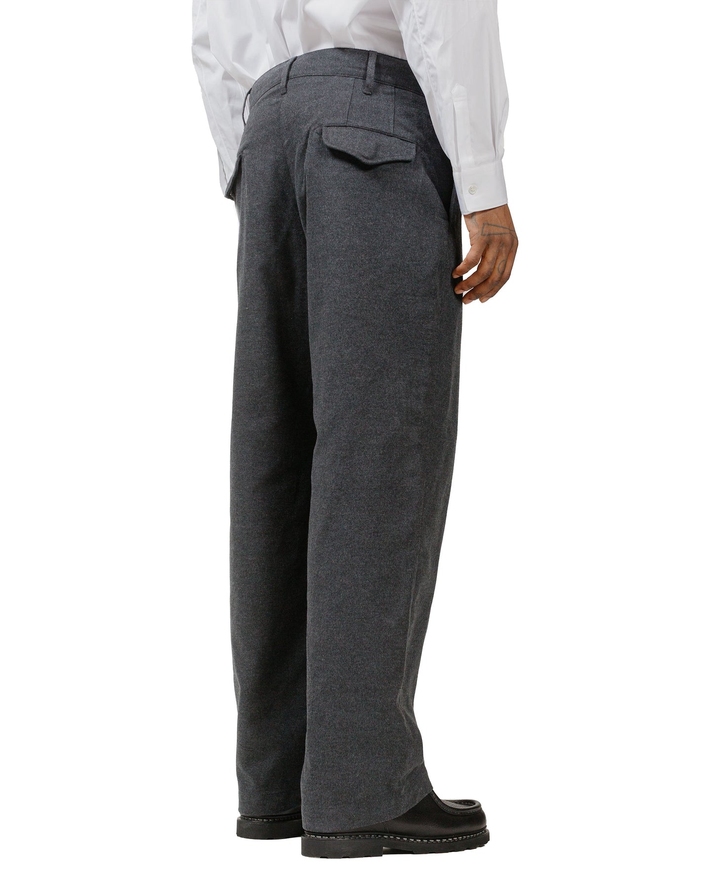 Engineered Garments Officer Pant Charcoal CP Brushed Cloth model back