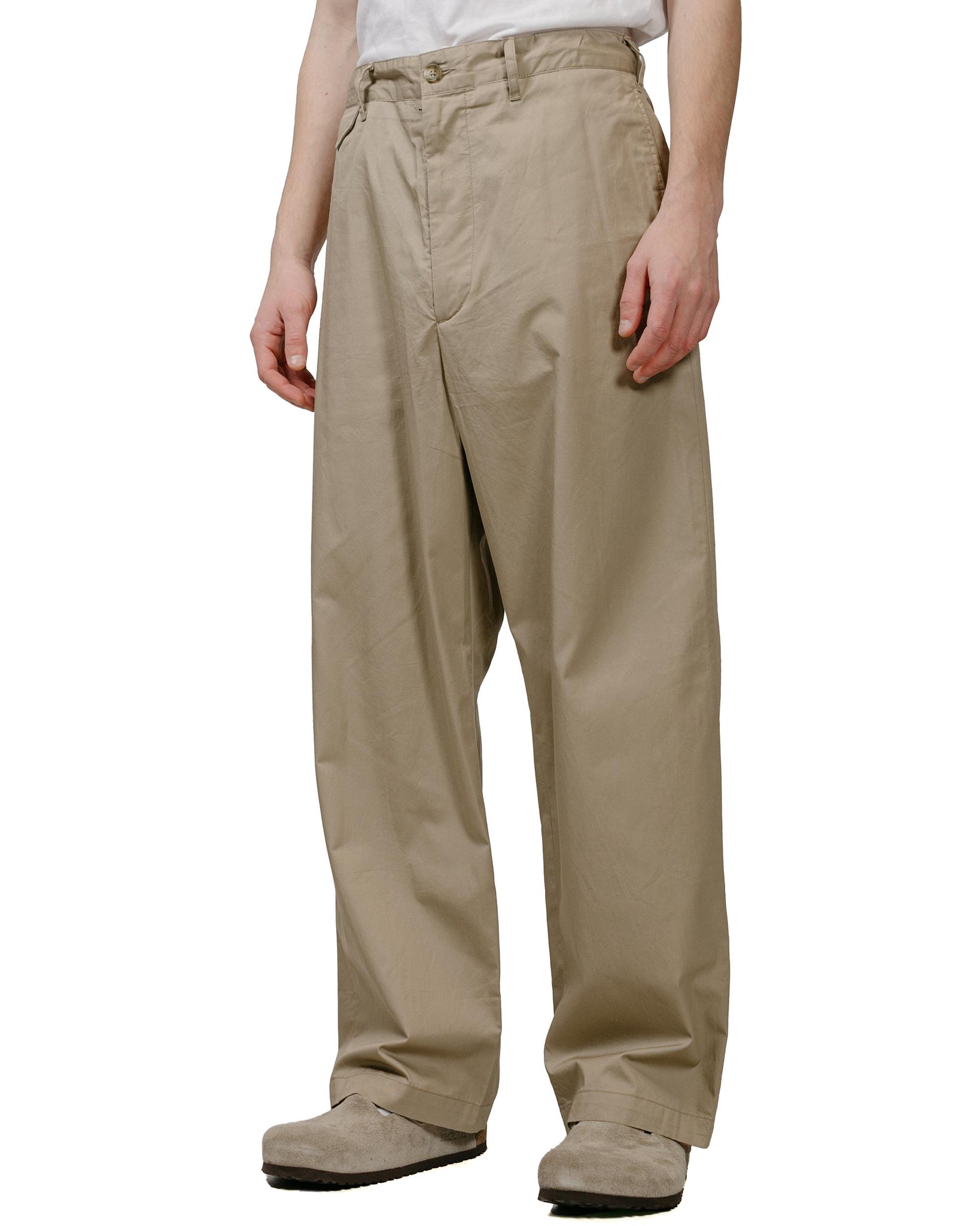 Engineered Garments Officer Pant Khaki Highcount Twill model front