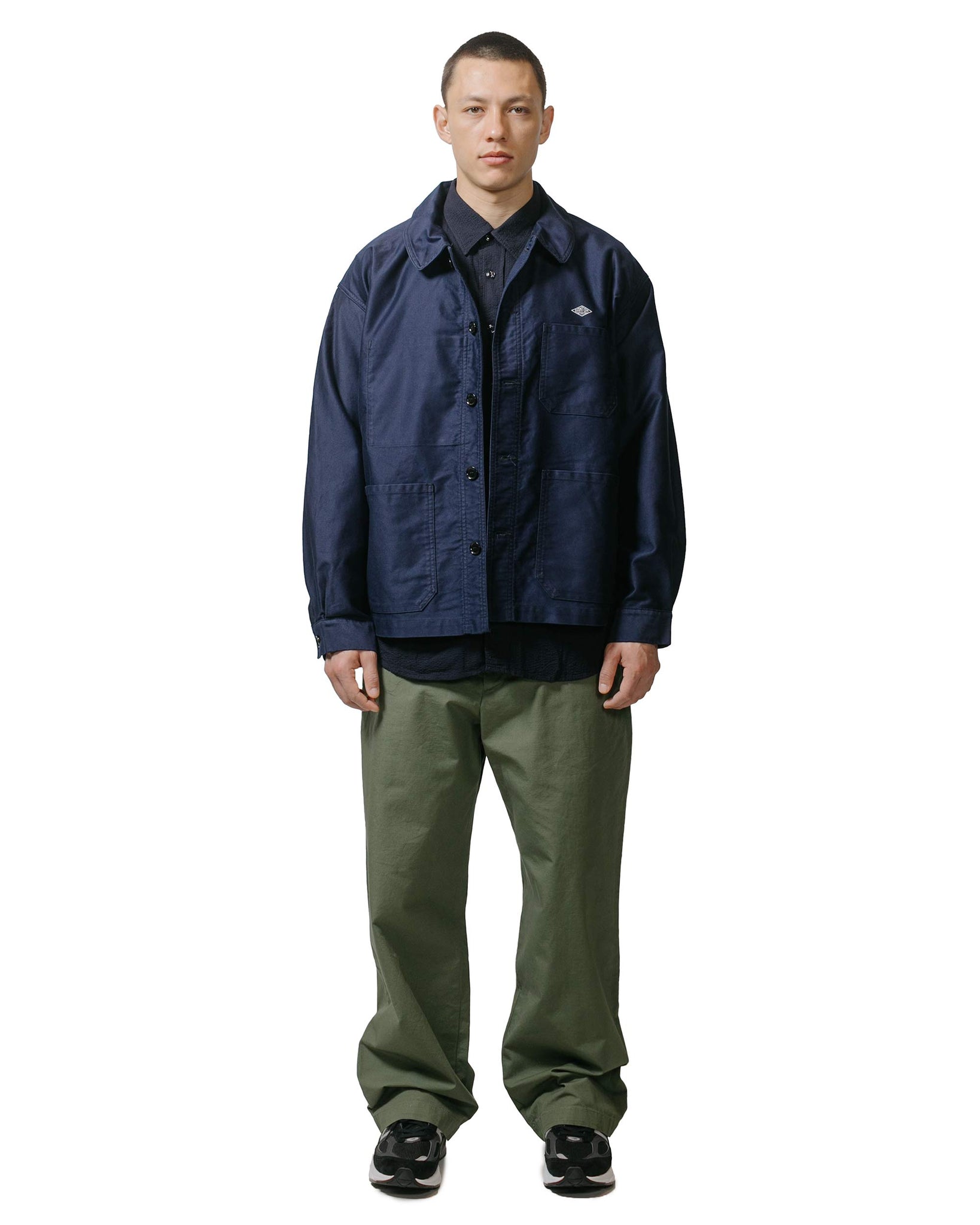 Engineered Garments Officer Pant Olive Cotton Ripstop model full