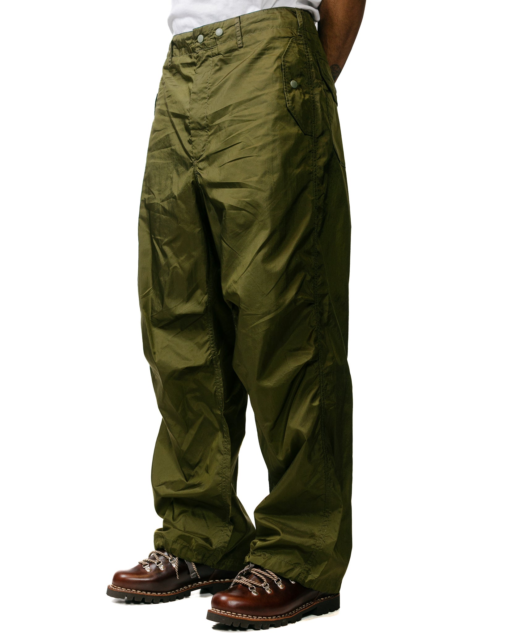 Engineered Garments Over Pant Olive Nylon Ripstop model front
