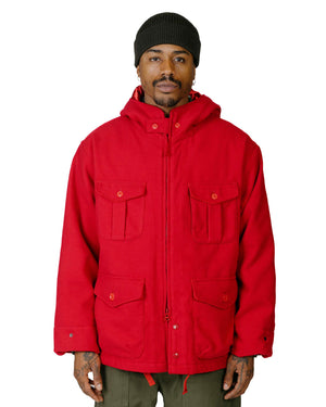 Engineered Garments SAS Jacket Red Fake Poly Fake Melton Model Front