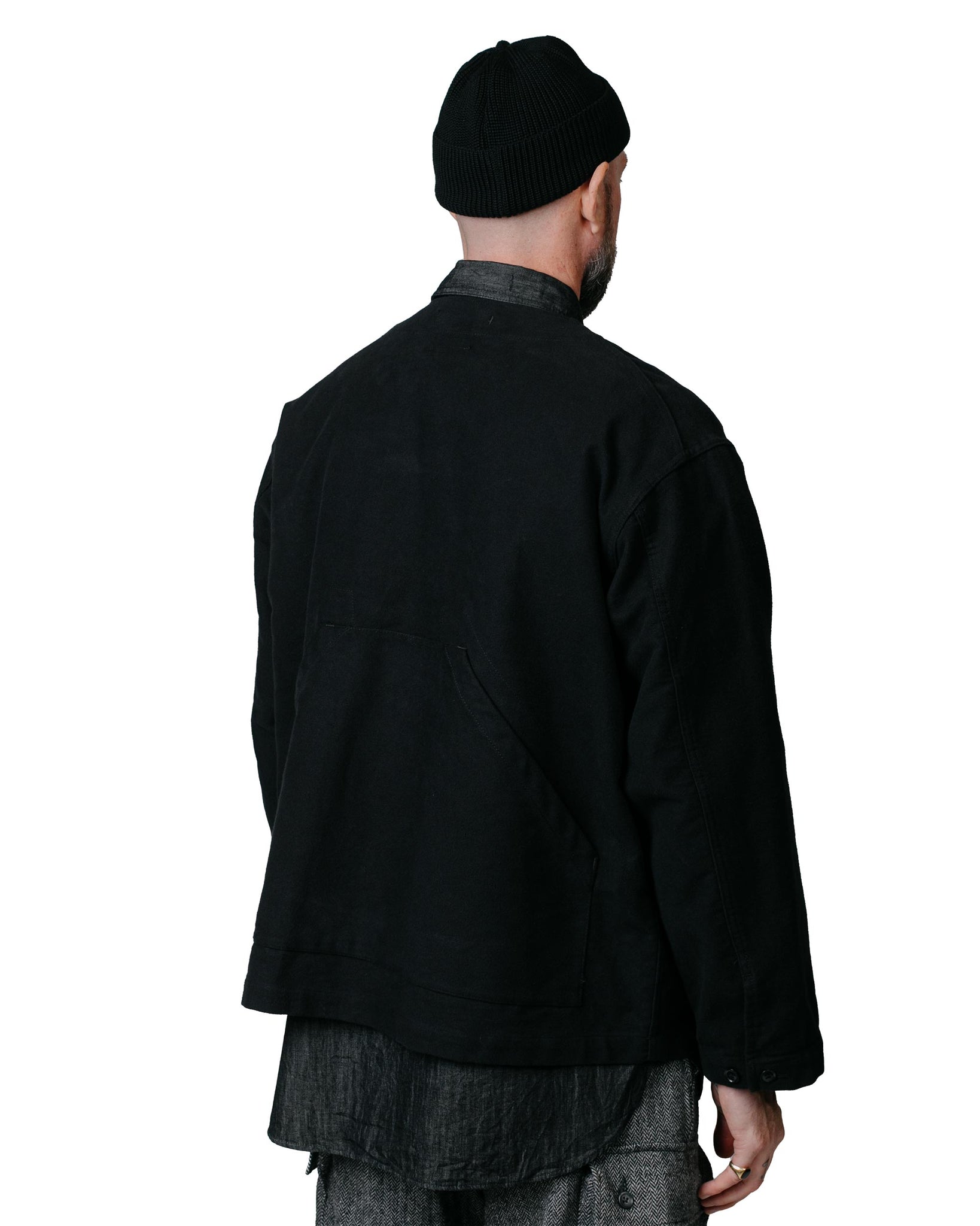 Engineered Garments Shooting Jacket Black Cotton Moleskin Model Rear