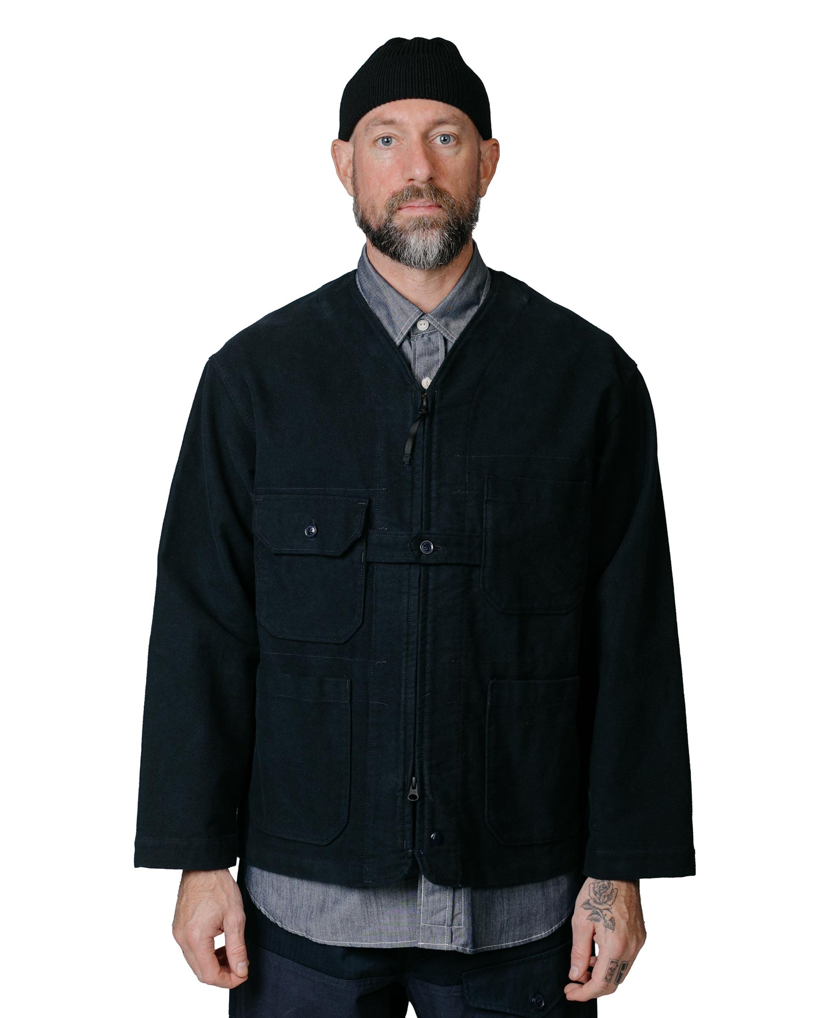 Engineered Garments Shooting Jacket Dark Navy Cotton Moleskin