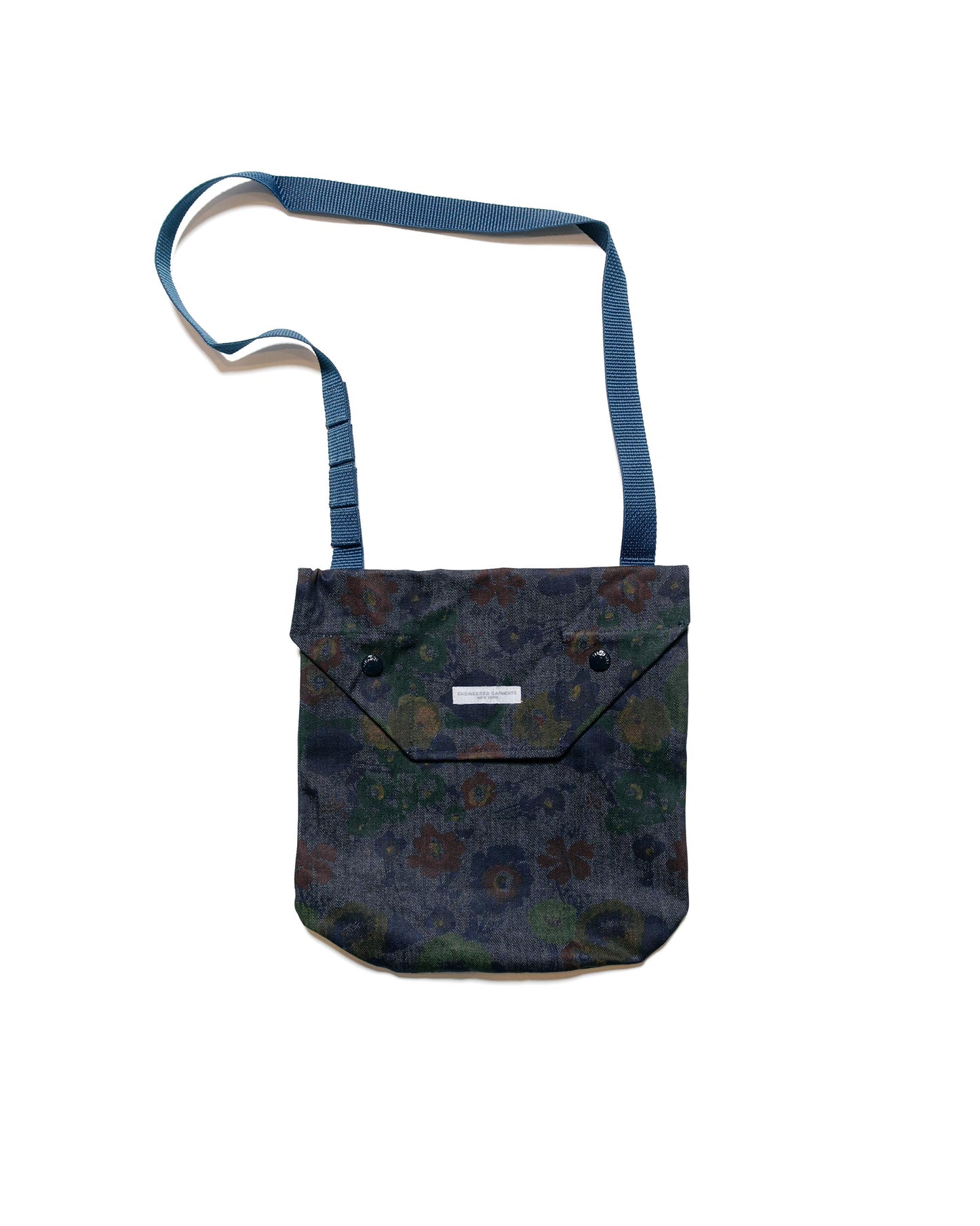 Engineered Garments Shoulder Pouch Indigo Floral Print Denim