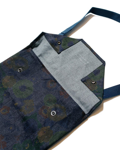 Engineered Garments Shoulder Pouch Indigo Floral Print Denim