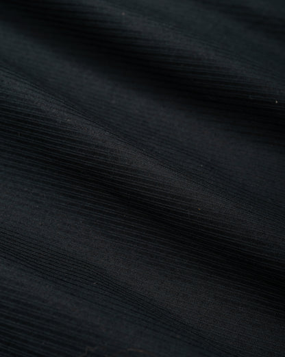 Engineered Garments Wing Collar Shirt Black Cotton Diagonal Dobby Stripe