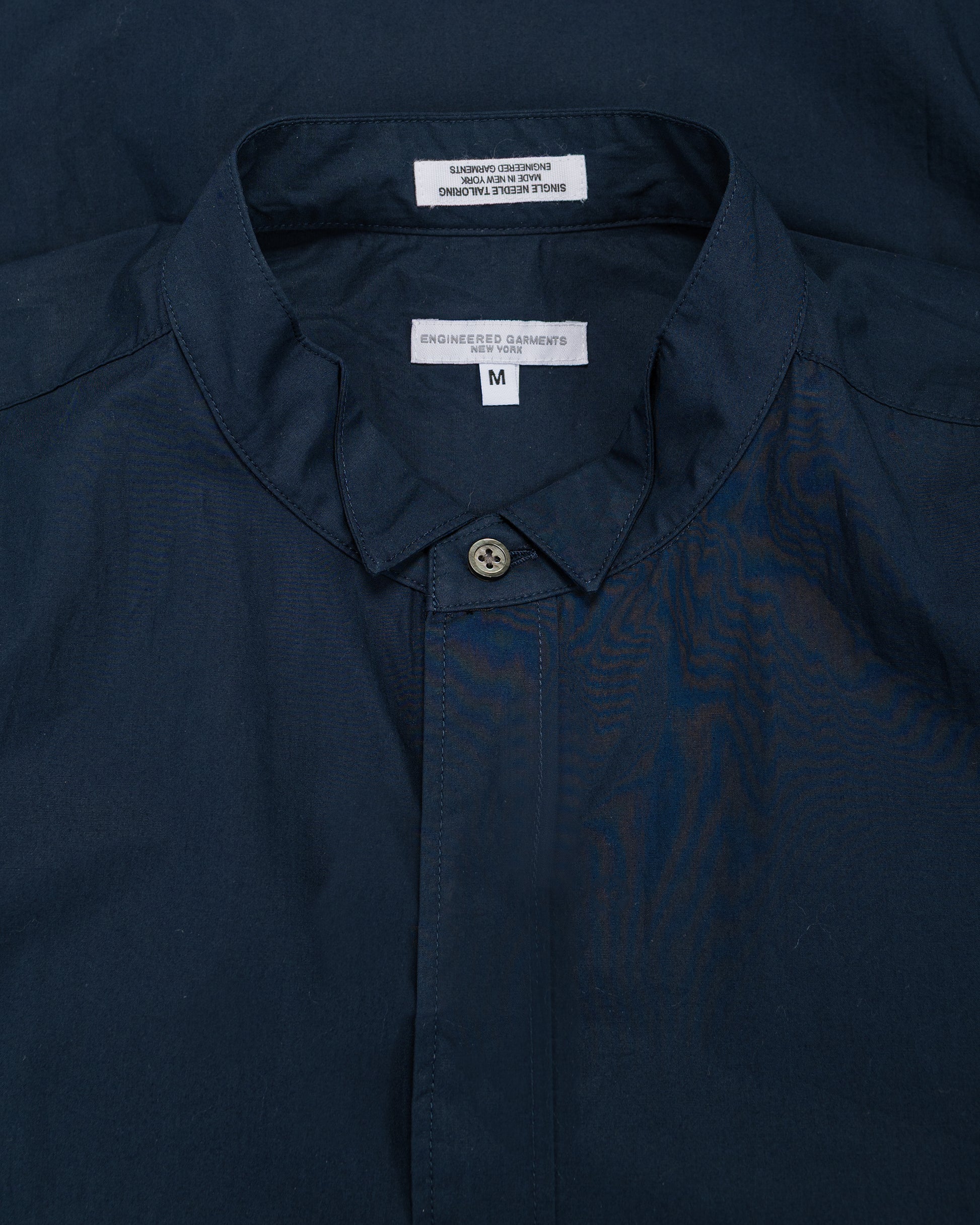 Engineered Garments Wing Collar Shirt Dark Navy Cotton Broadcloth