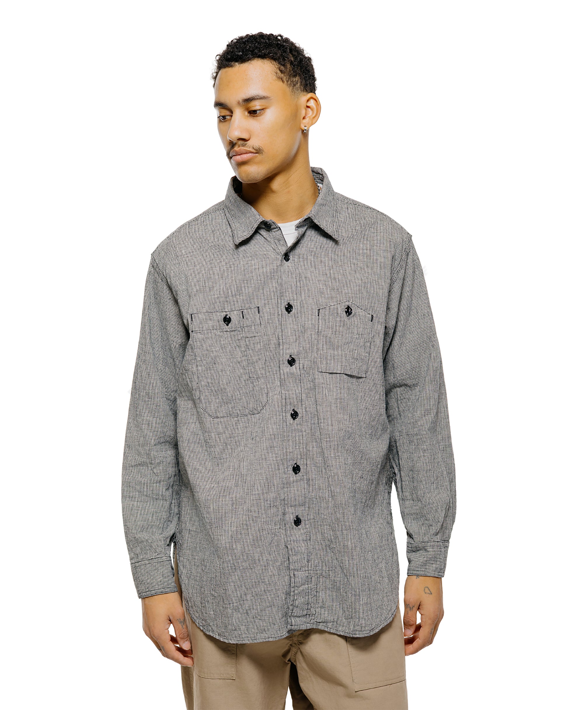 Engineered Garments Work Shirt Black/Grey CL Houndstooth