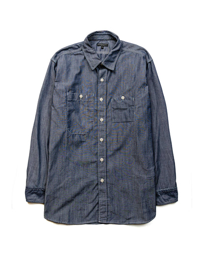 Engineered Garments Work Shirt Blue Cotton Chambray