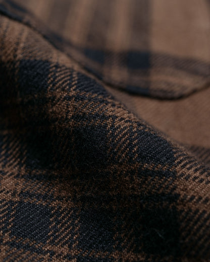 Engineered Garments Work Shirt Brown/Black Cotton Flannel Plaid