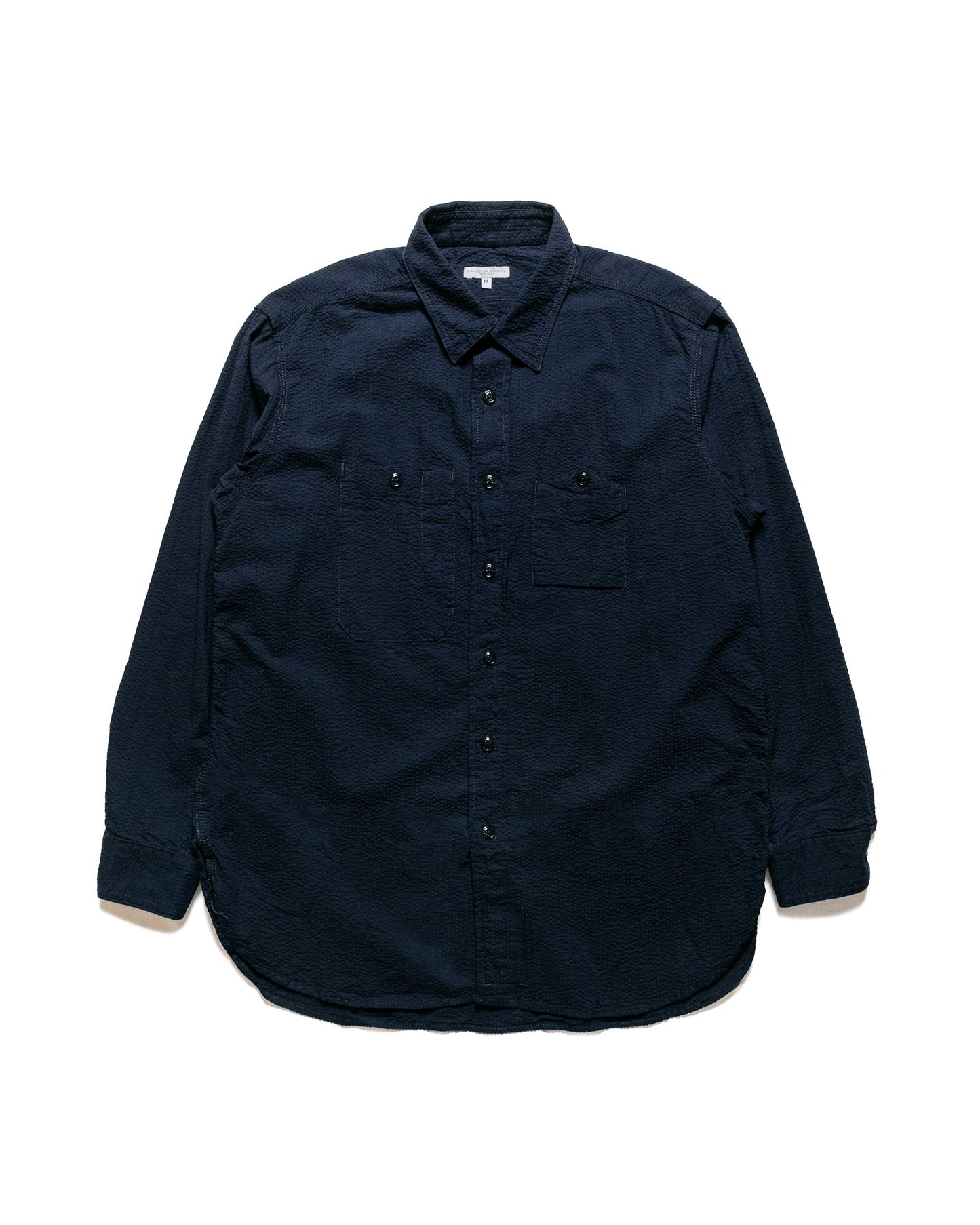 Engineered Garments Work Shirt Dark Navy Tone & Tone Seersucker