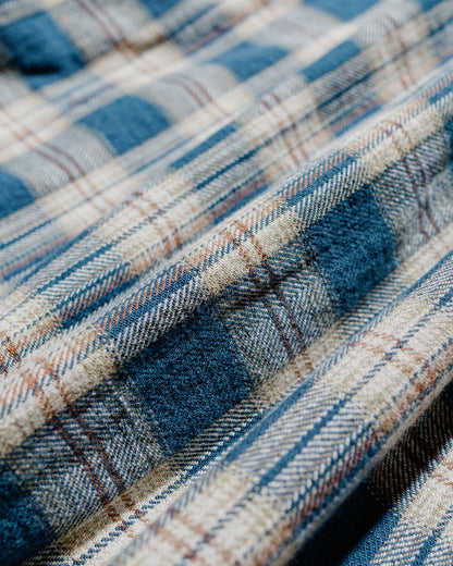Engineered Garments Work Shirt Navy Cotton Plaid Jacquard