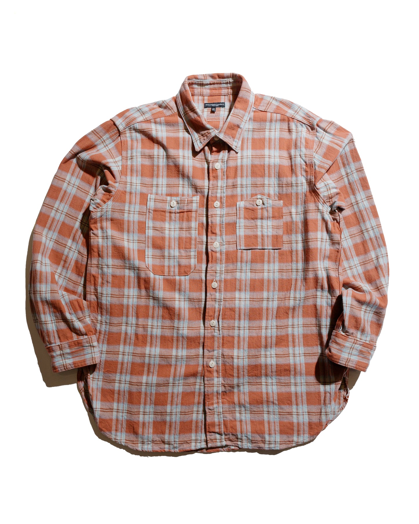 Engineered Garments Work Shirt Pink Cotton Plaid Jacquard