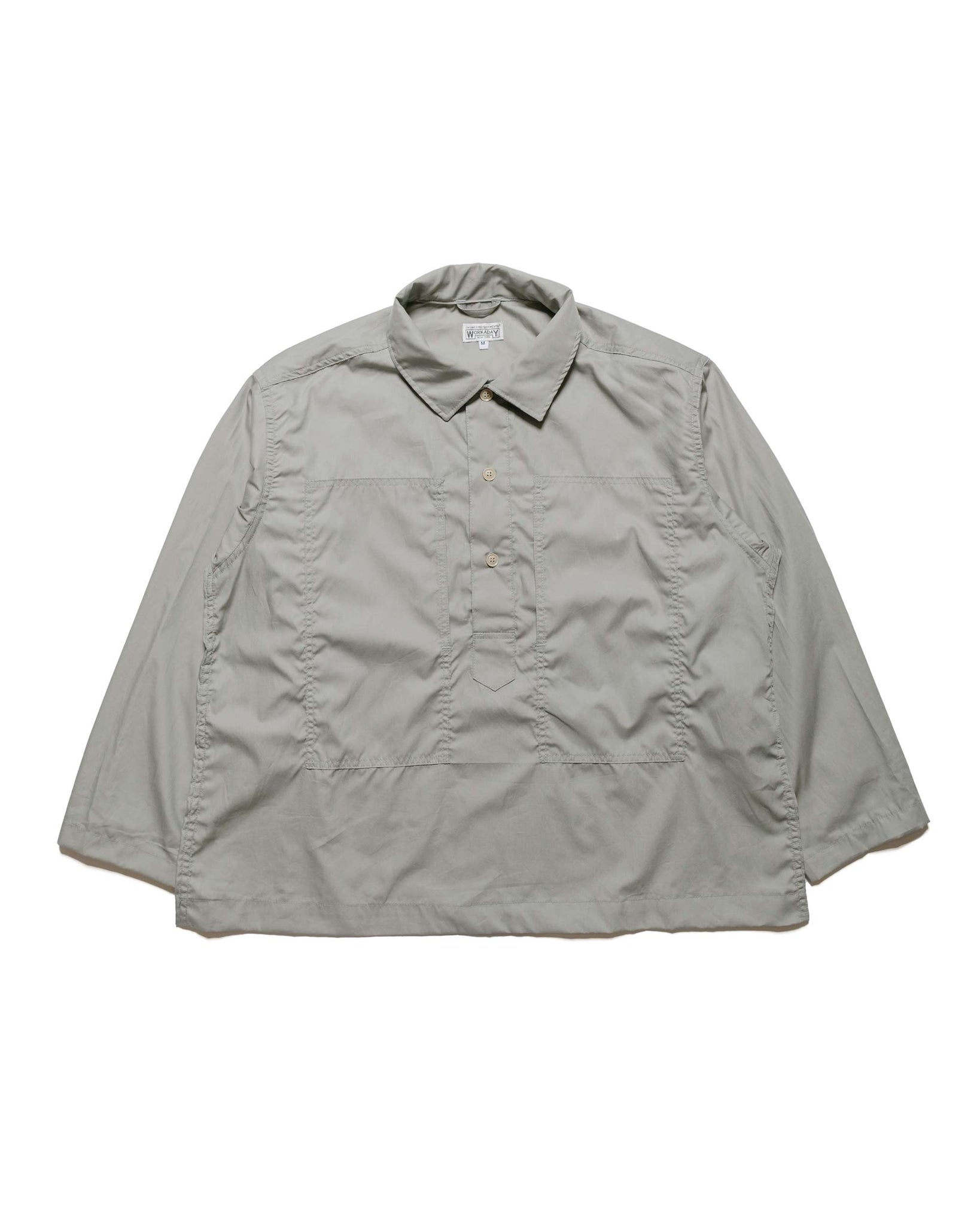 Engineered Garments Workaday Army Pop Over Shirt Light Grey Superfine