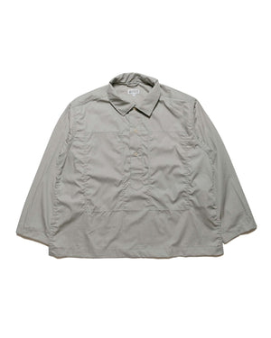 Engineered Garments Workaday Army Pop Over Shirt Light Grey Superfine Poplin