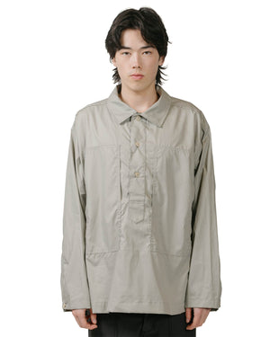 Engineered Garments Workaday Army Pop Over Shirt Light Grey Superfine Poplin model front