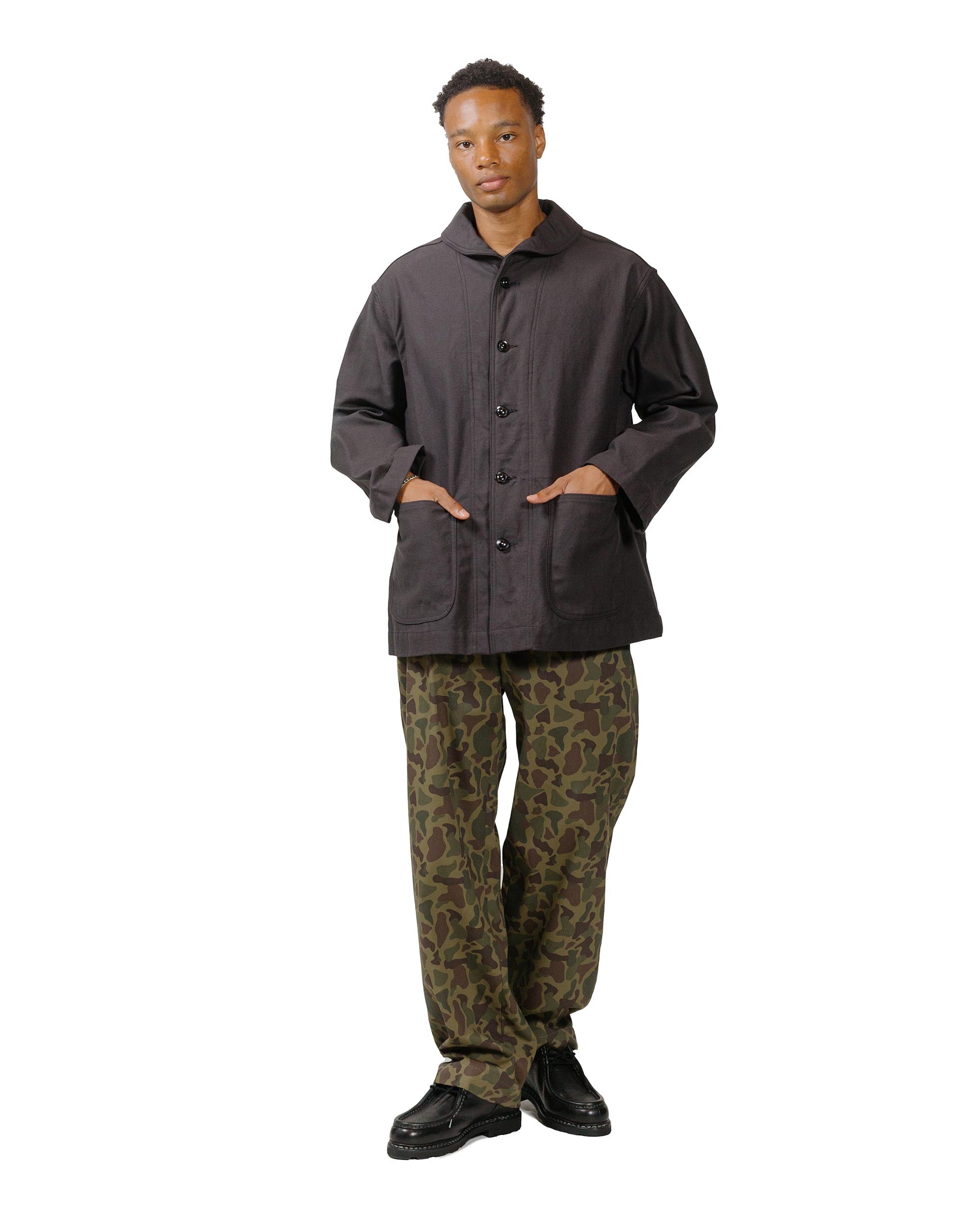 Engineered Garments Workaday Chino Pant Olive Camo 6.5oz Flat Twill model full