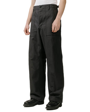 Engineered Garments Workaday Fatigue Pant Black Cotton Reverse Sateen model front