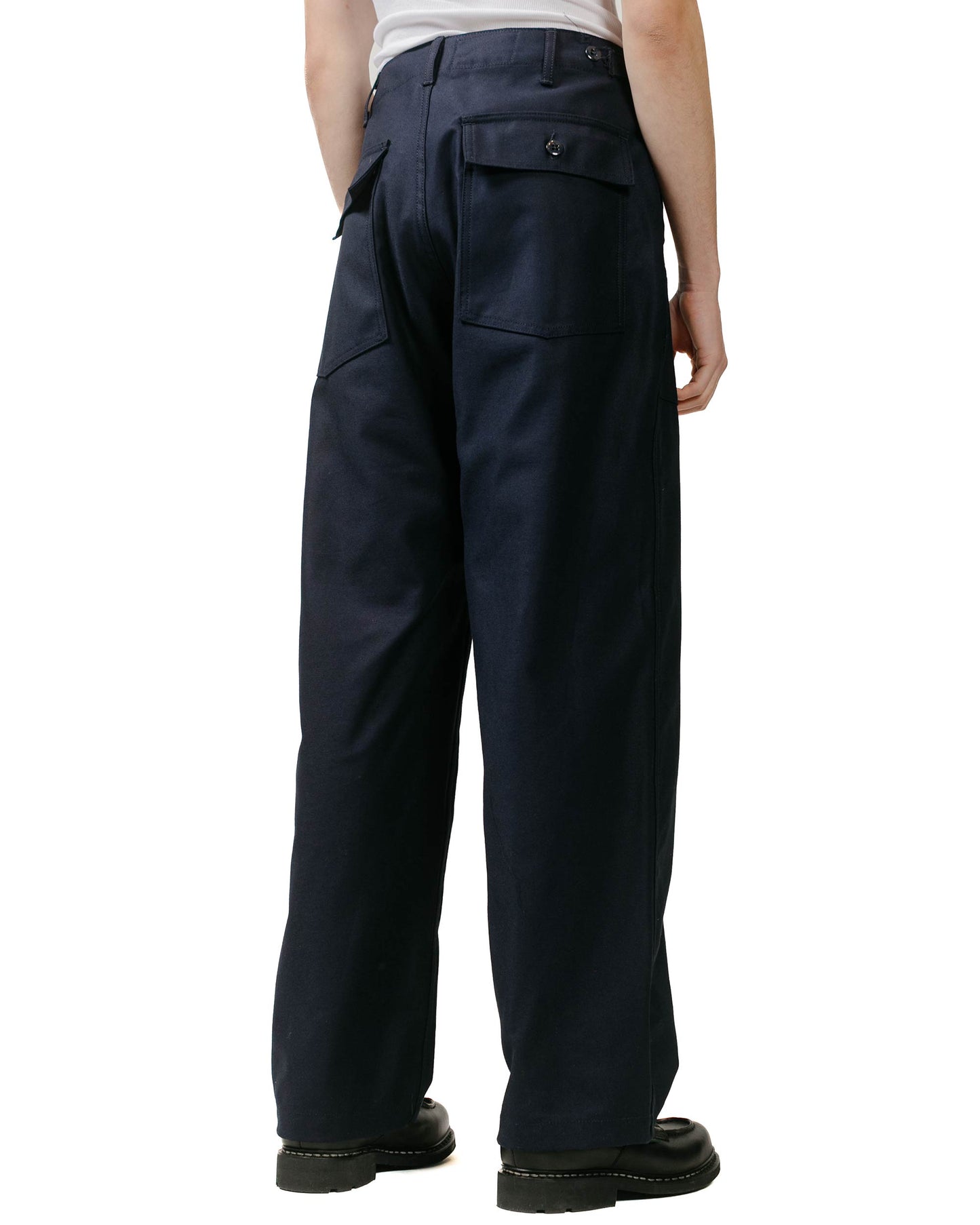 Engineered Garments Workaday Fatigue Pant Dark Navy Cotton Reverse Sateen model back