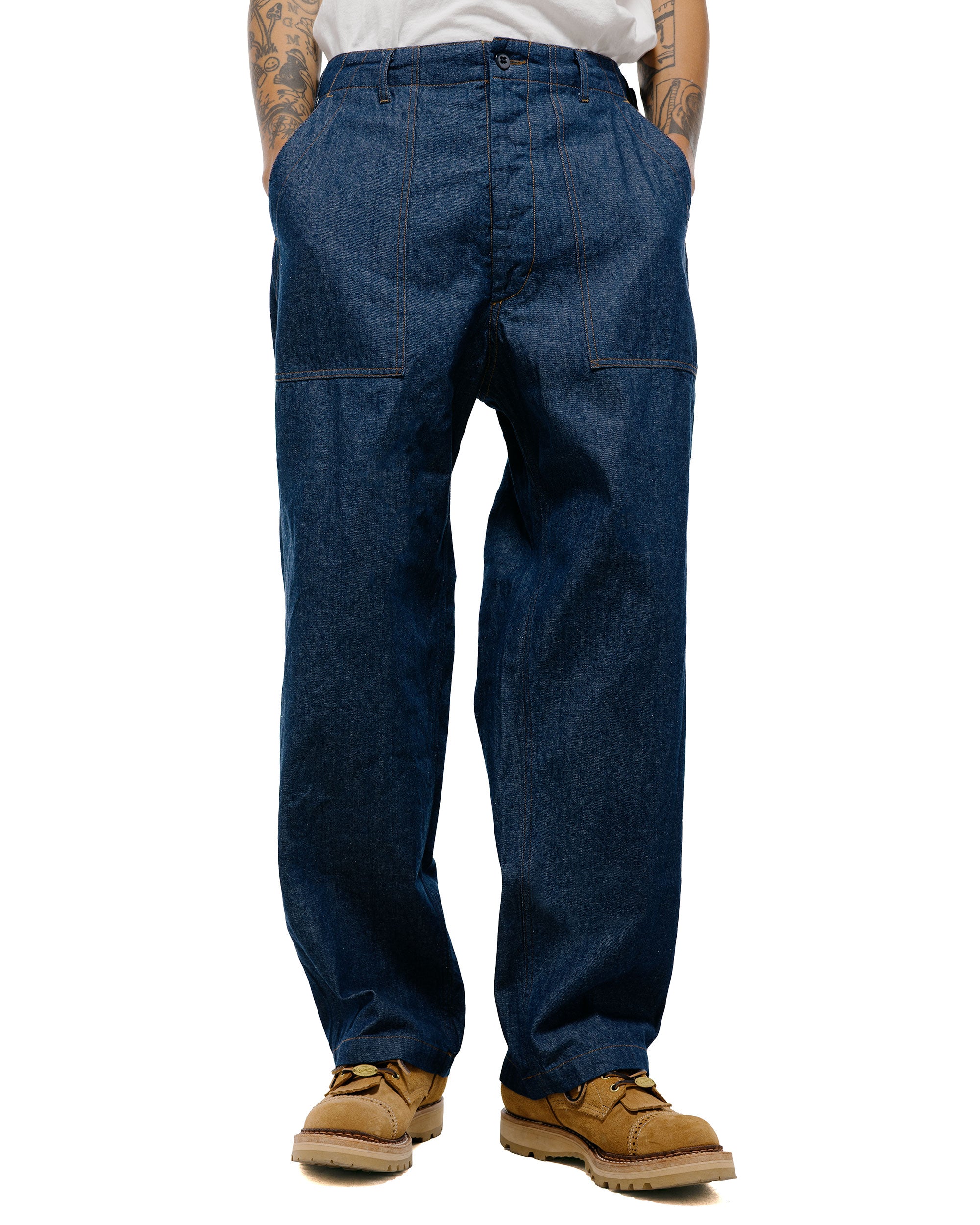 Engineered Garments Workaday Fatigue Pant Contrast Stitch Indigo Indus