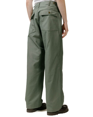 Engineered Garments Workaday Fatigue Pant Olive Cotton Reverse Sateen model back