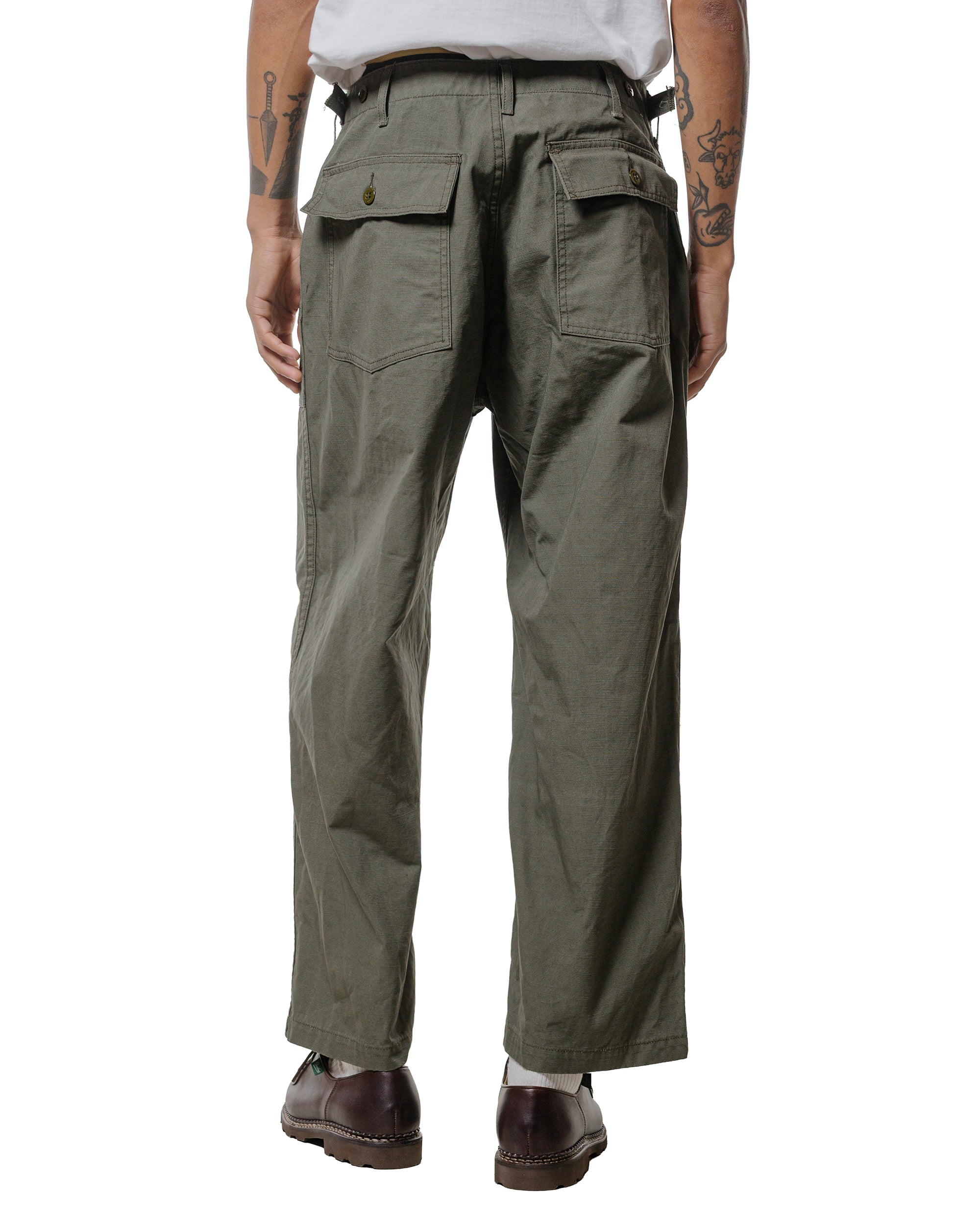 Engineered Garments Workaday Fatigue Pant Olive Heavyweight Cotton Rip