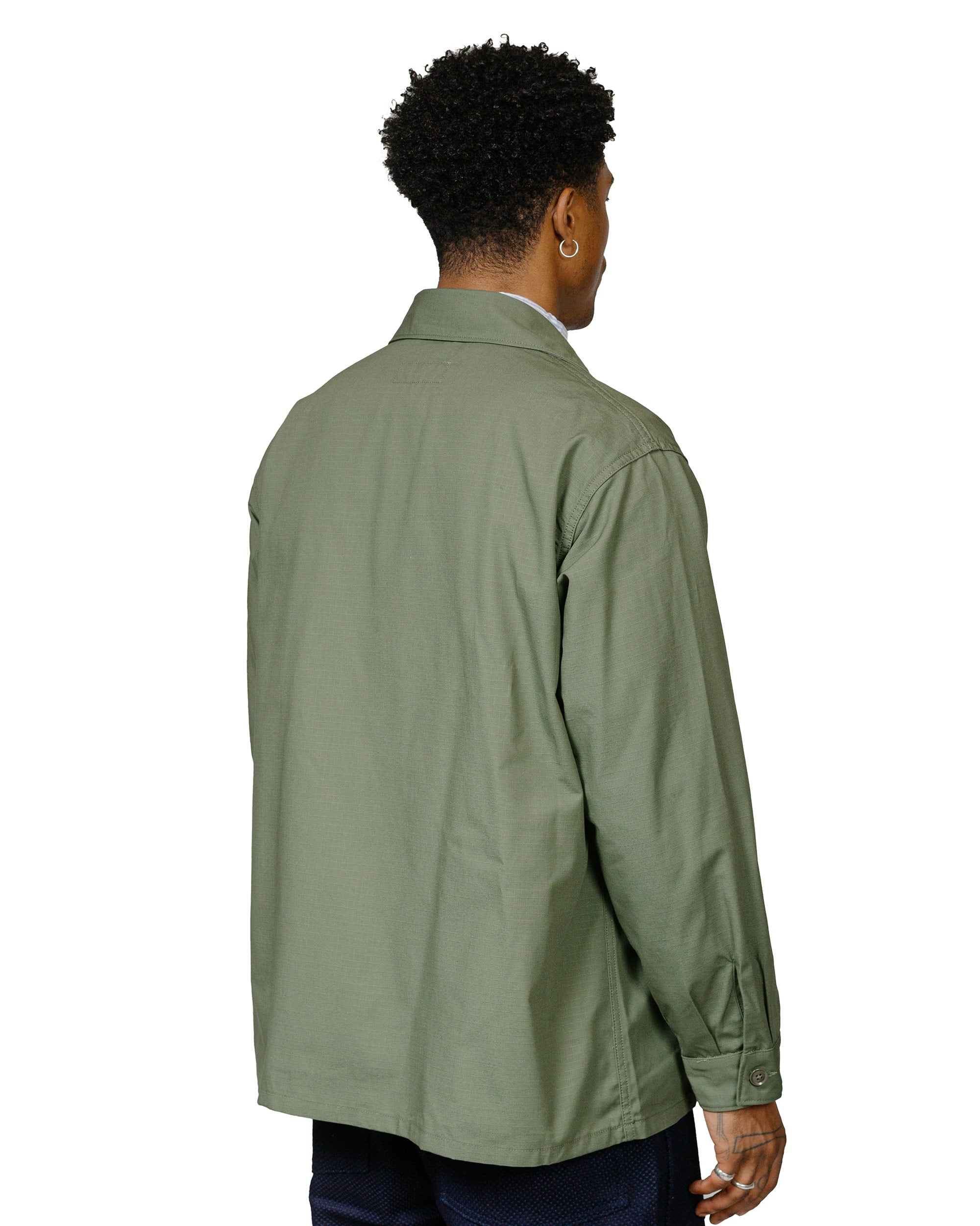 Engineered Garments Workaday MC Shirt Jacket Olive Cotton Ripstop