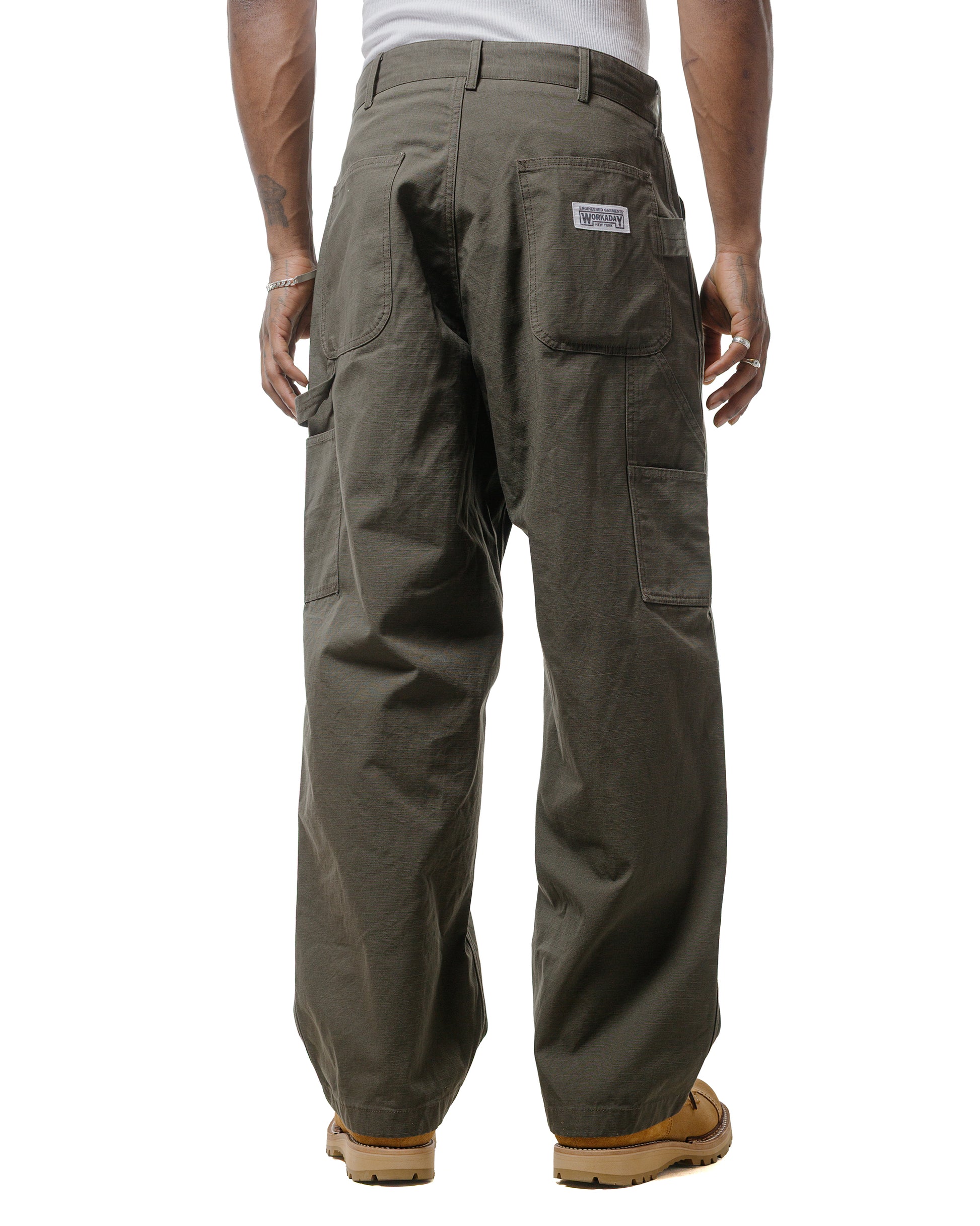 Engineered Garments Workaday Painter Pant Olive Heavyweight Cotton Ripstop