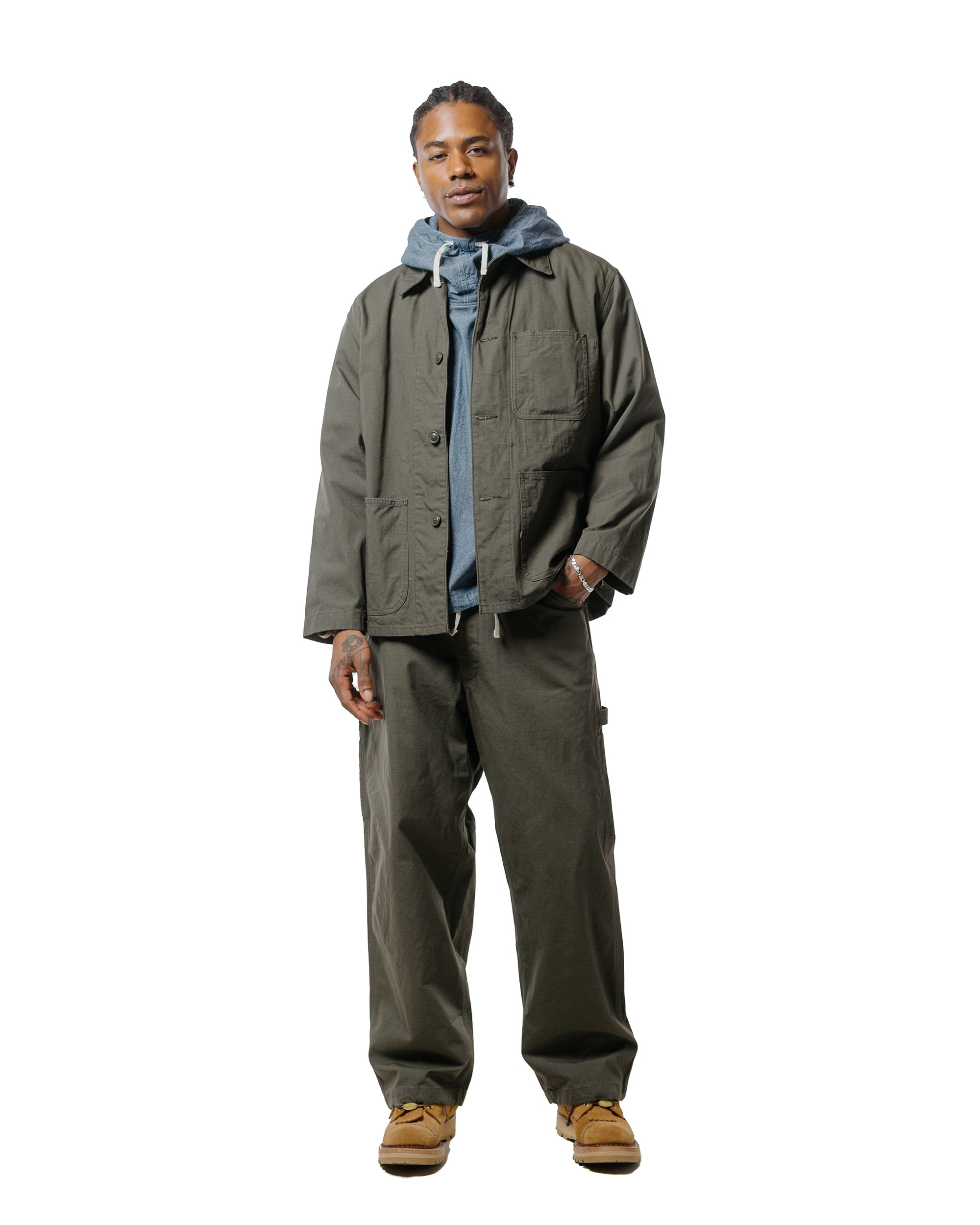 Engineered Garments Workaday Salvage Smock Indigo 4.5oz Cotton Chambra