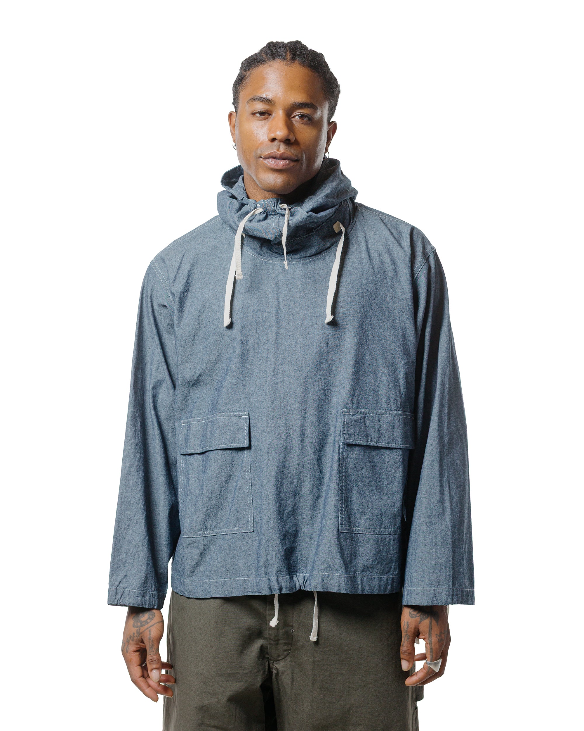 Engineered garmentsWORKADAY スモックプルオーバー Engineered Garments Workaday Salvage Smock Indigo 4.5oz Cotton Chambra