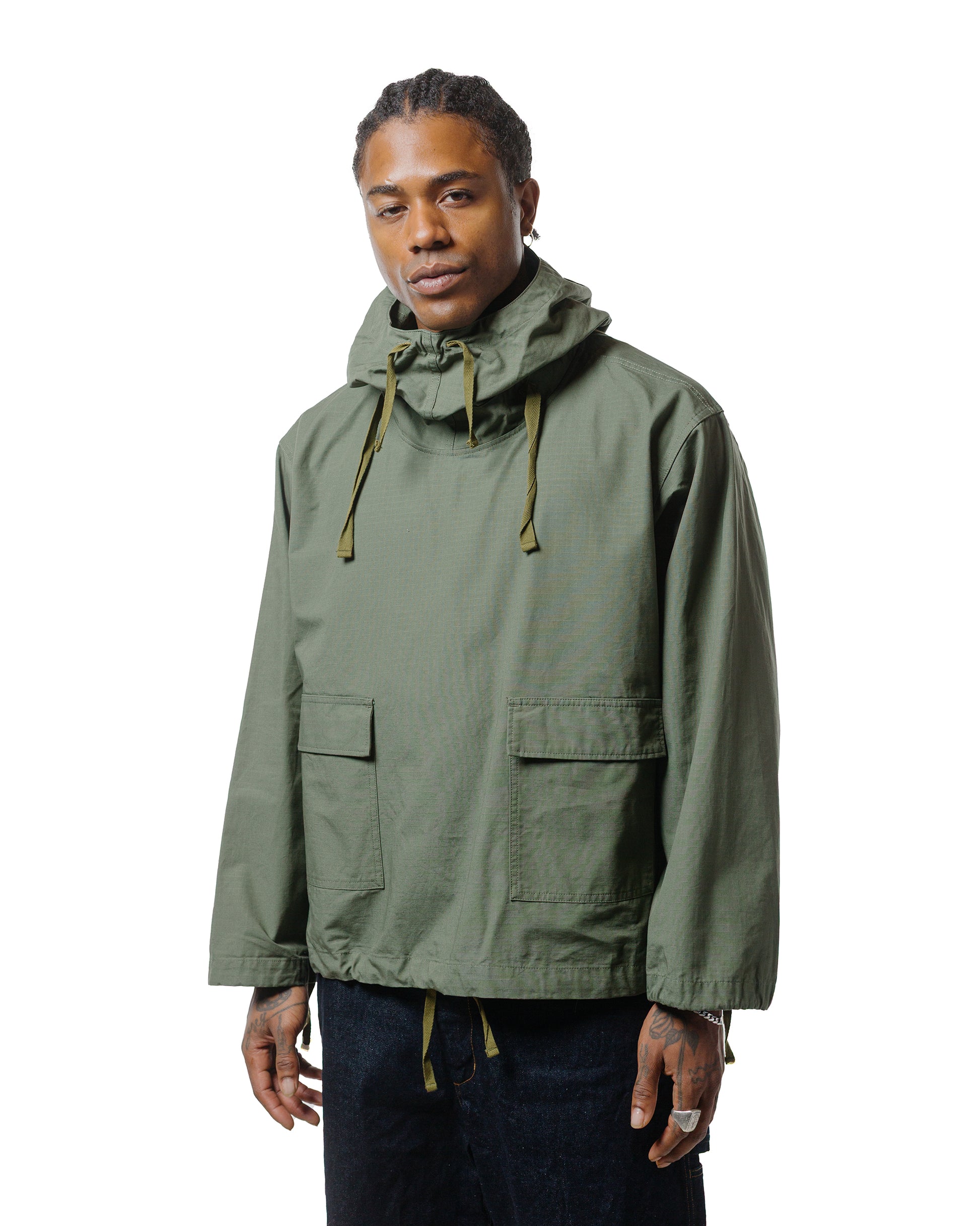 Engineered Garments Workaday Salvage Smock Olive Cotton Ripstop