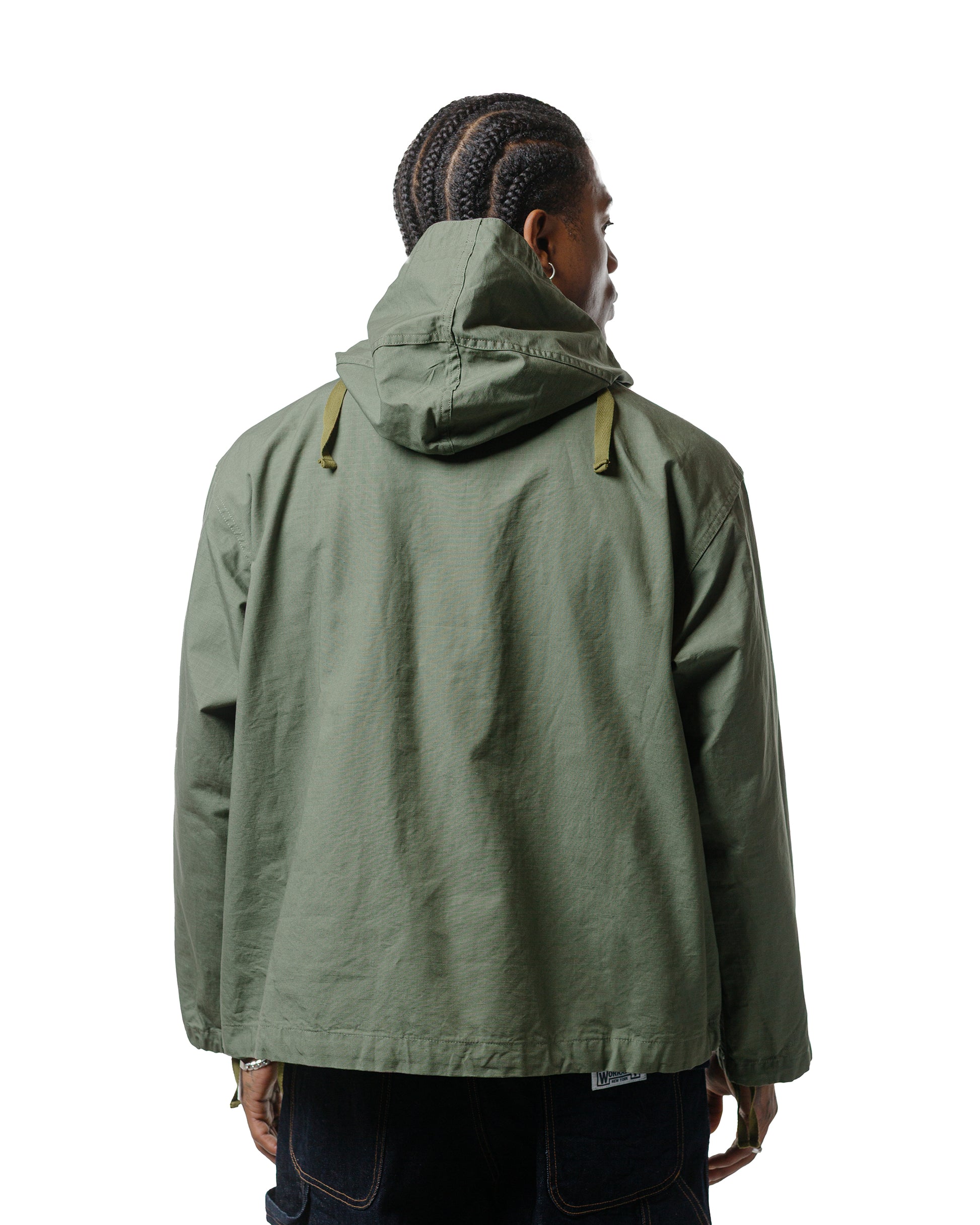 Engineered Garments Workaday Salvage Smock Olive Cotton Ripstop