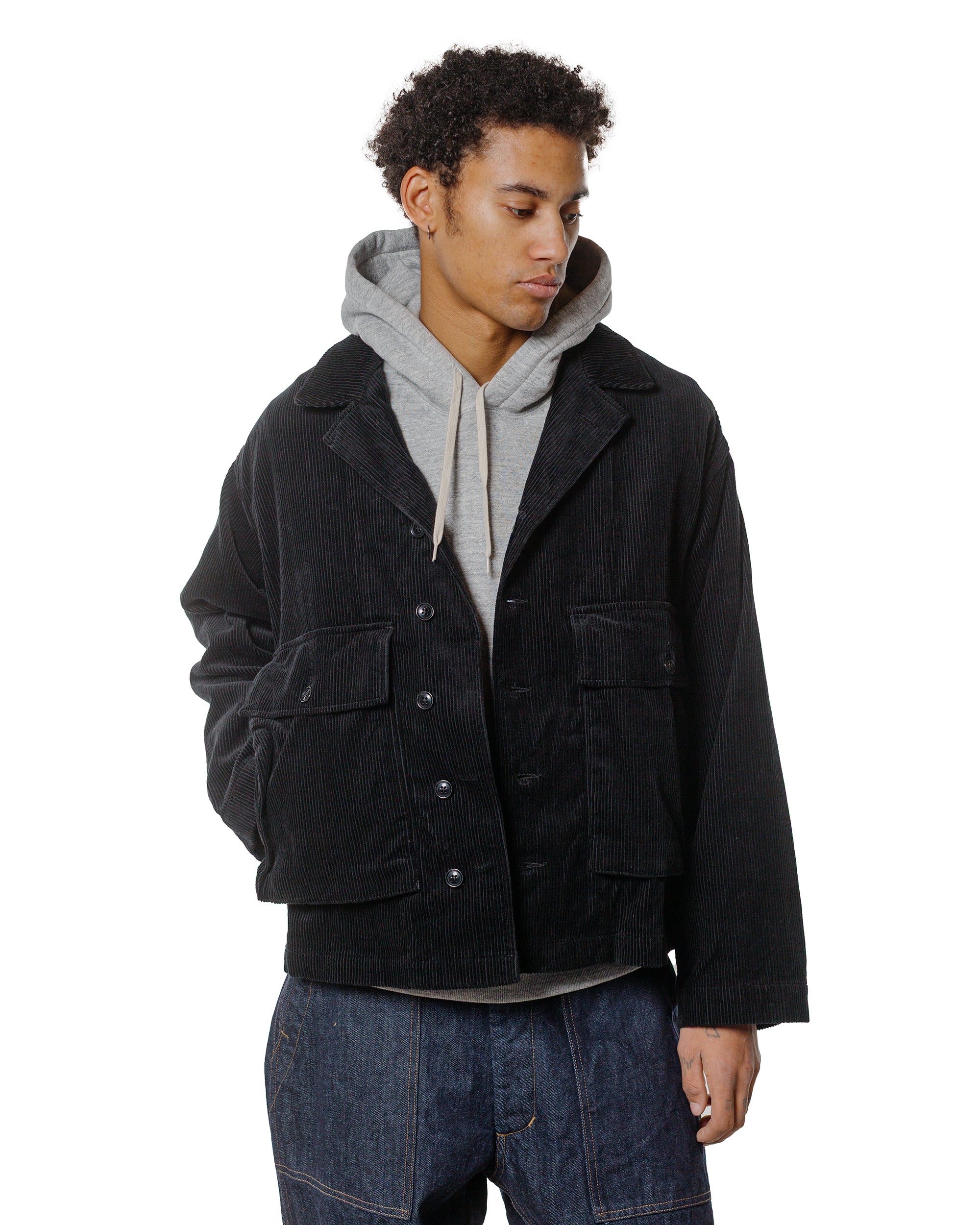 Engineered Garments Workaday Sea Bees Jacket Black Cotton 8W Corduroy
