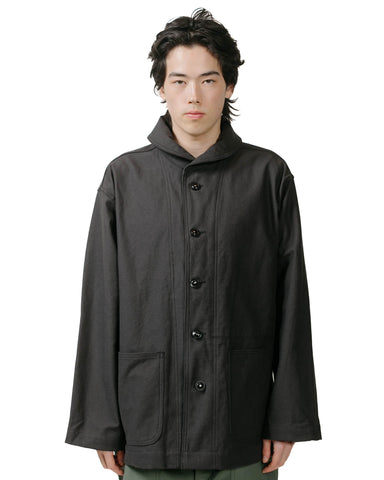 Engineered Garments Workaday Shawl Collar Jacket Black Cotton Reverse Sateen\