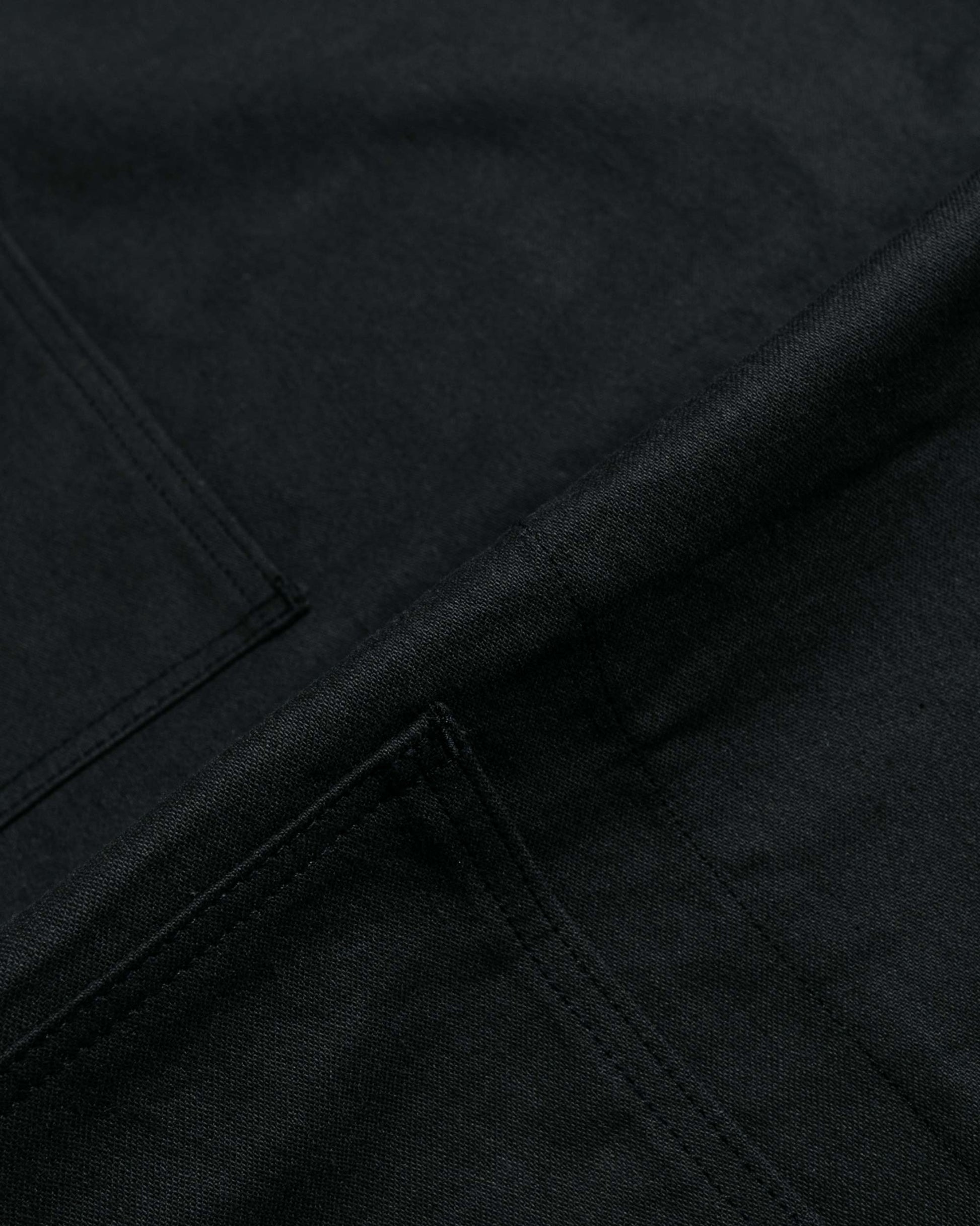 Engineered Garments Workaday Shawl Collar Jacket Black Cotton Reverse Sateen fabric