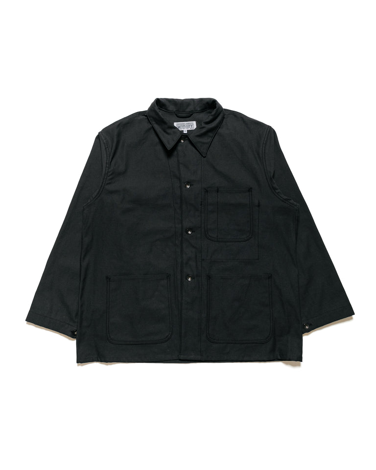 Engineered Garments Workaday Utility Jacket Black Cotton Reverse Sateen